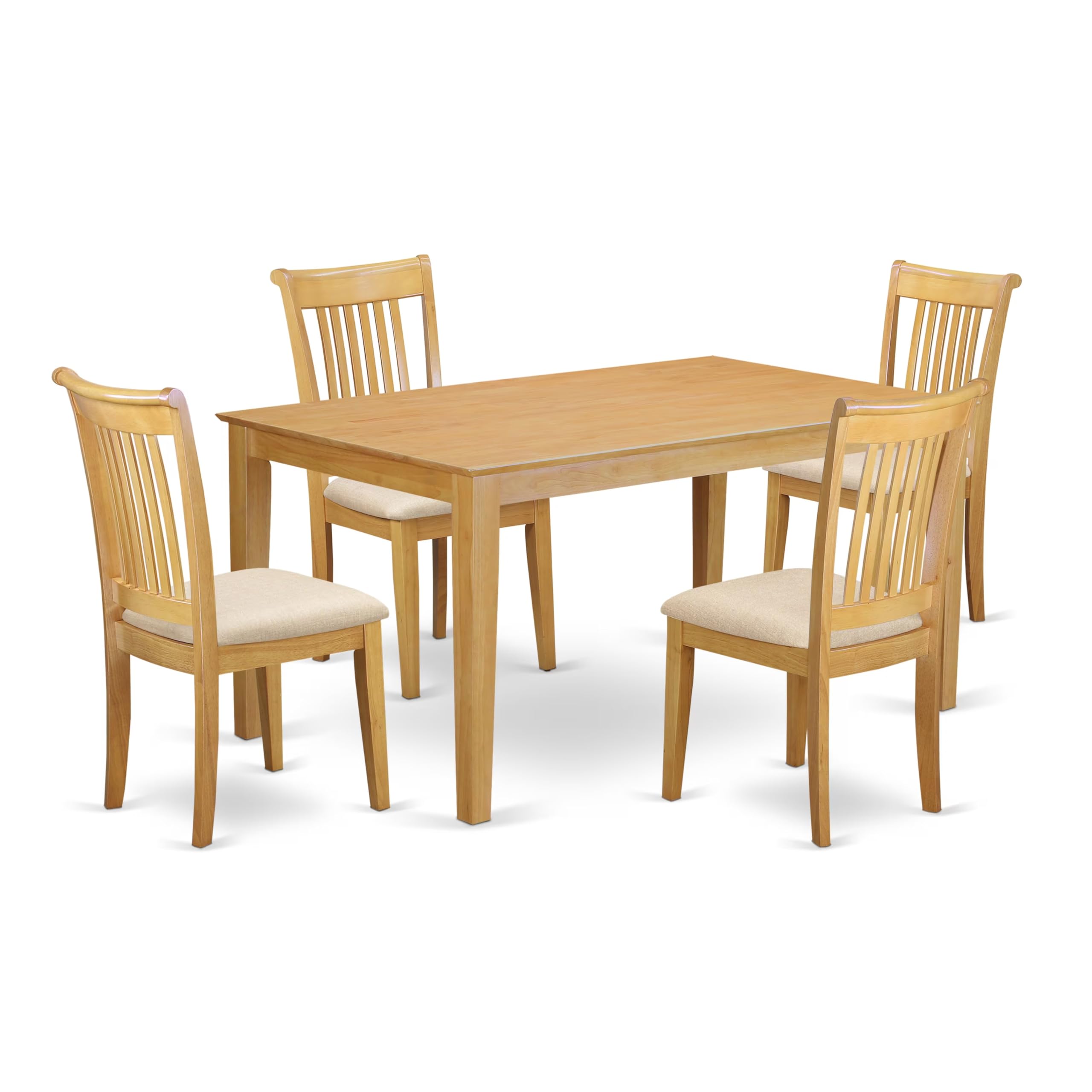 East West Furniture CAPO5-OAK-C Dining Table Set, 5-Piece
