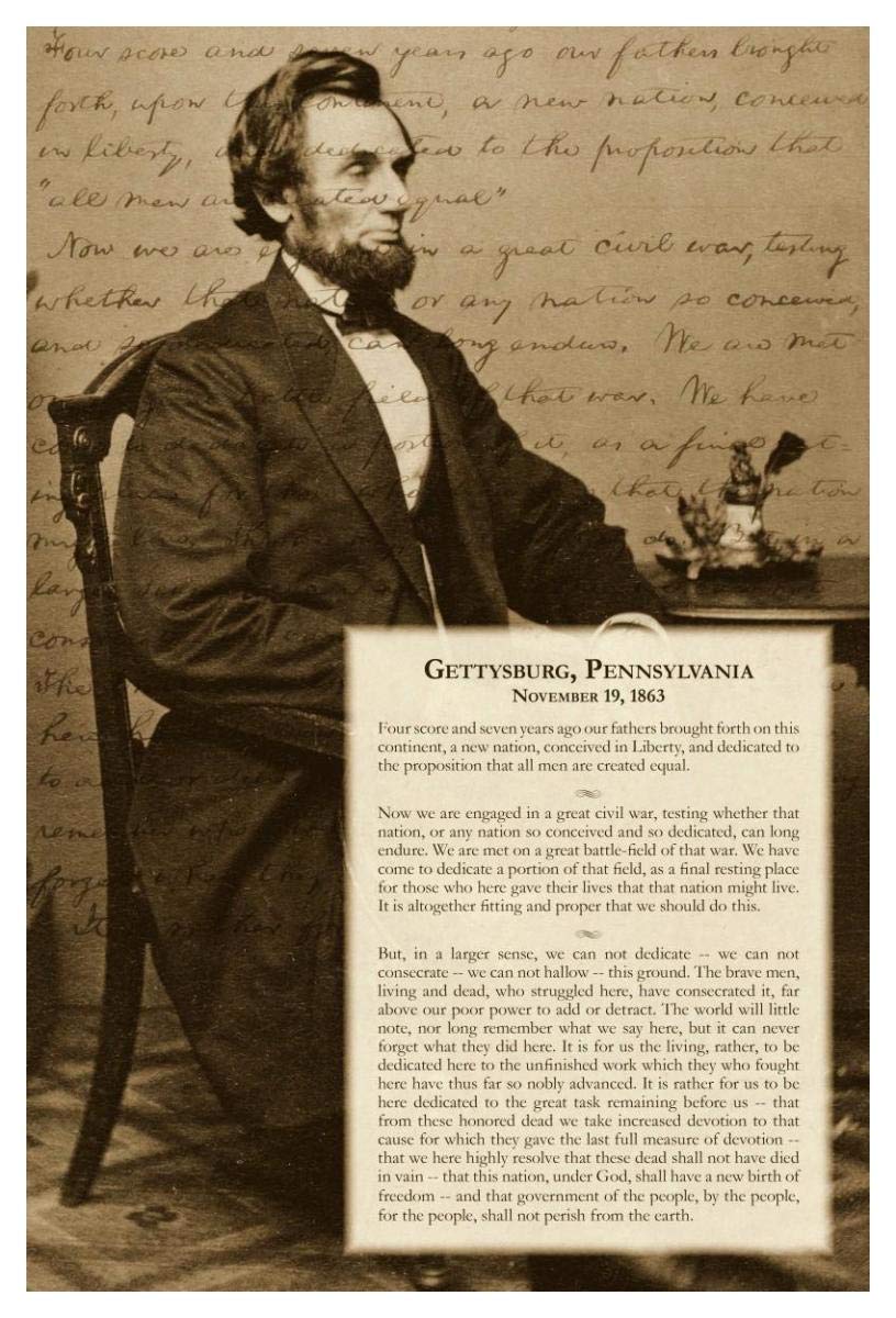 Abraham Lincoln - Gettysburg Address -Paper Art-34x50”