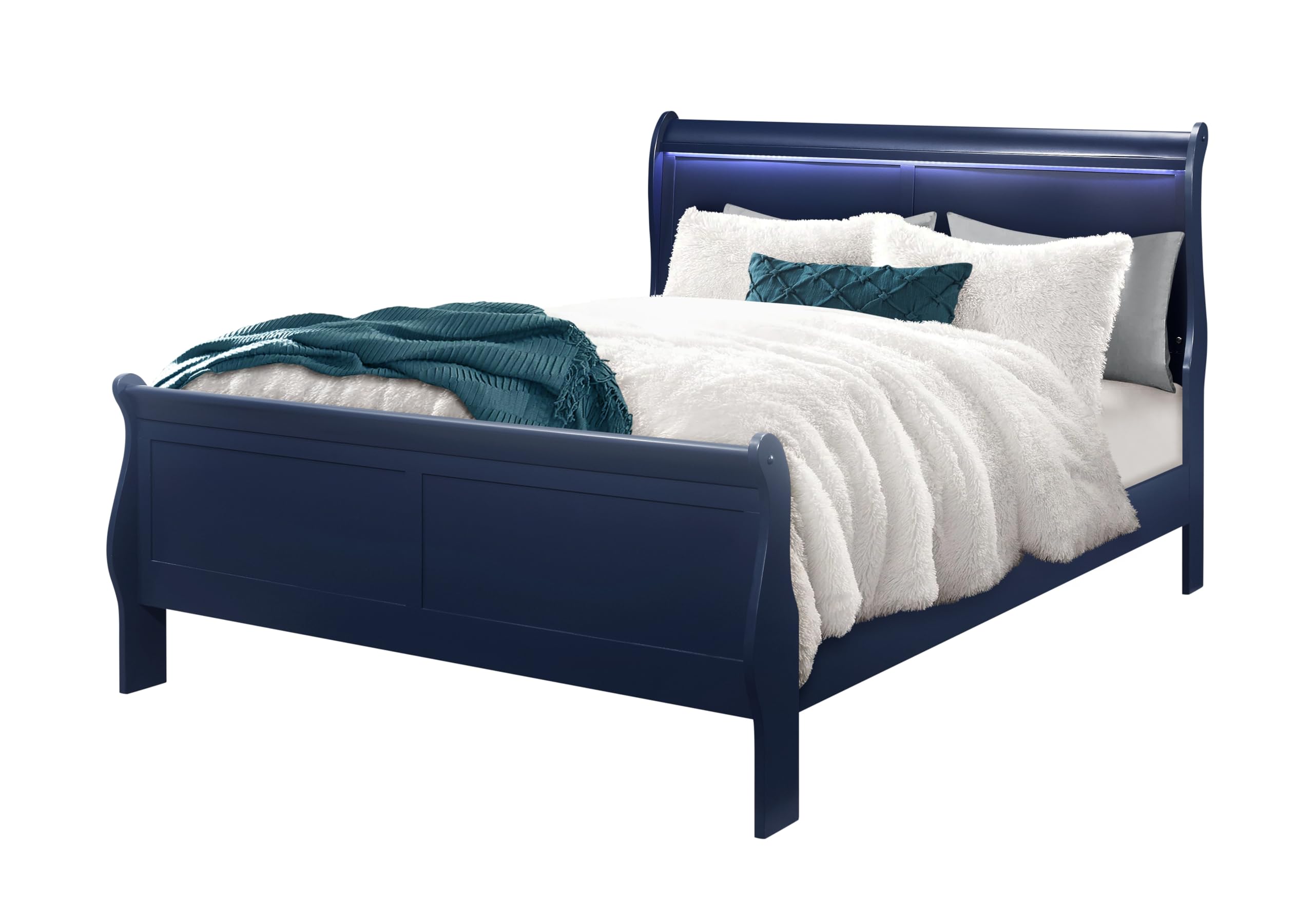 Charlie Blue Queen Bed