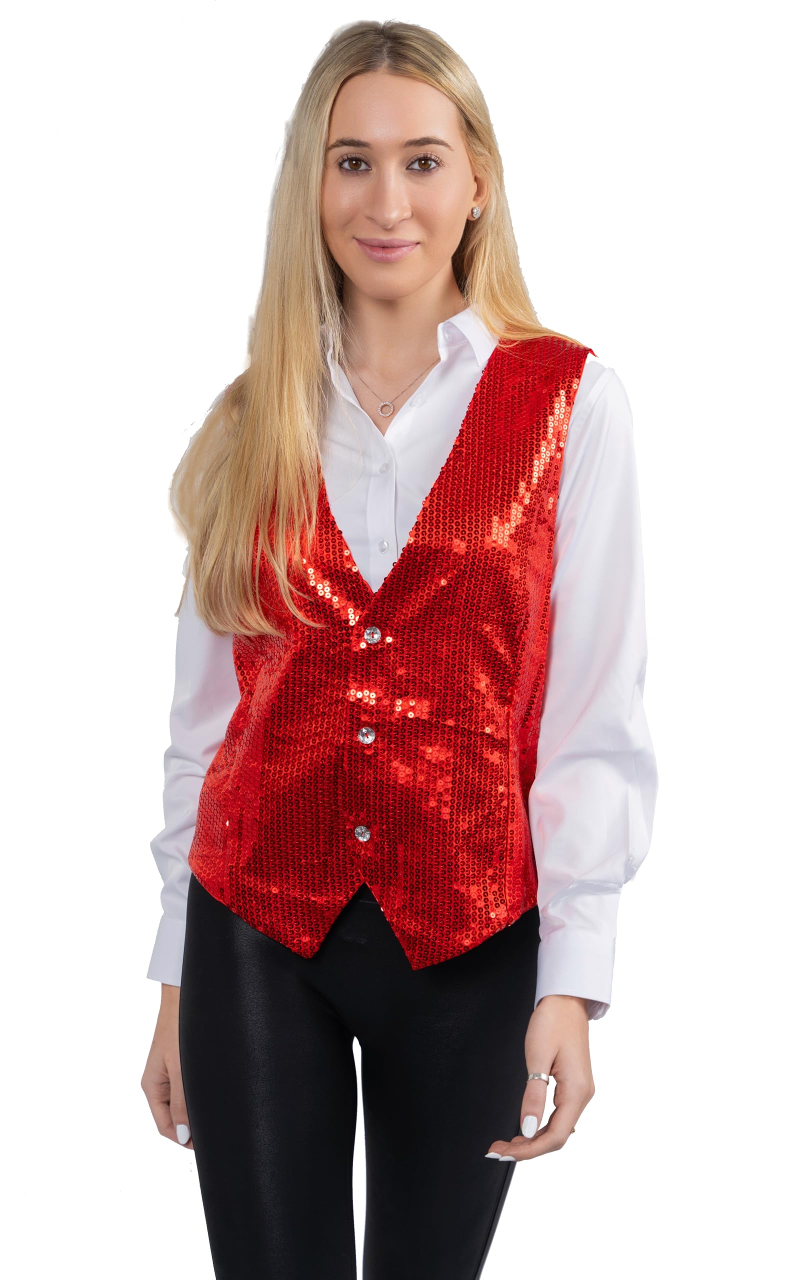 Red Sequined Vest - Size Adult Large