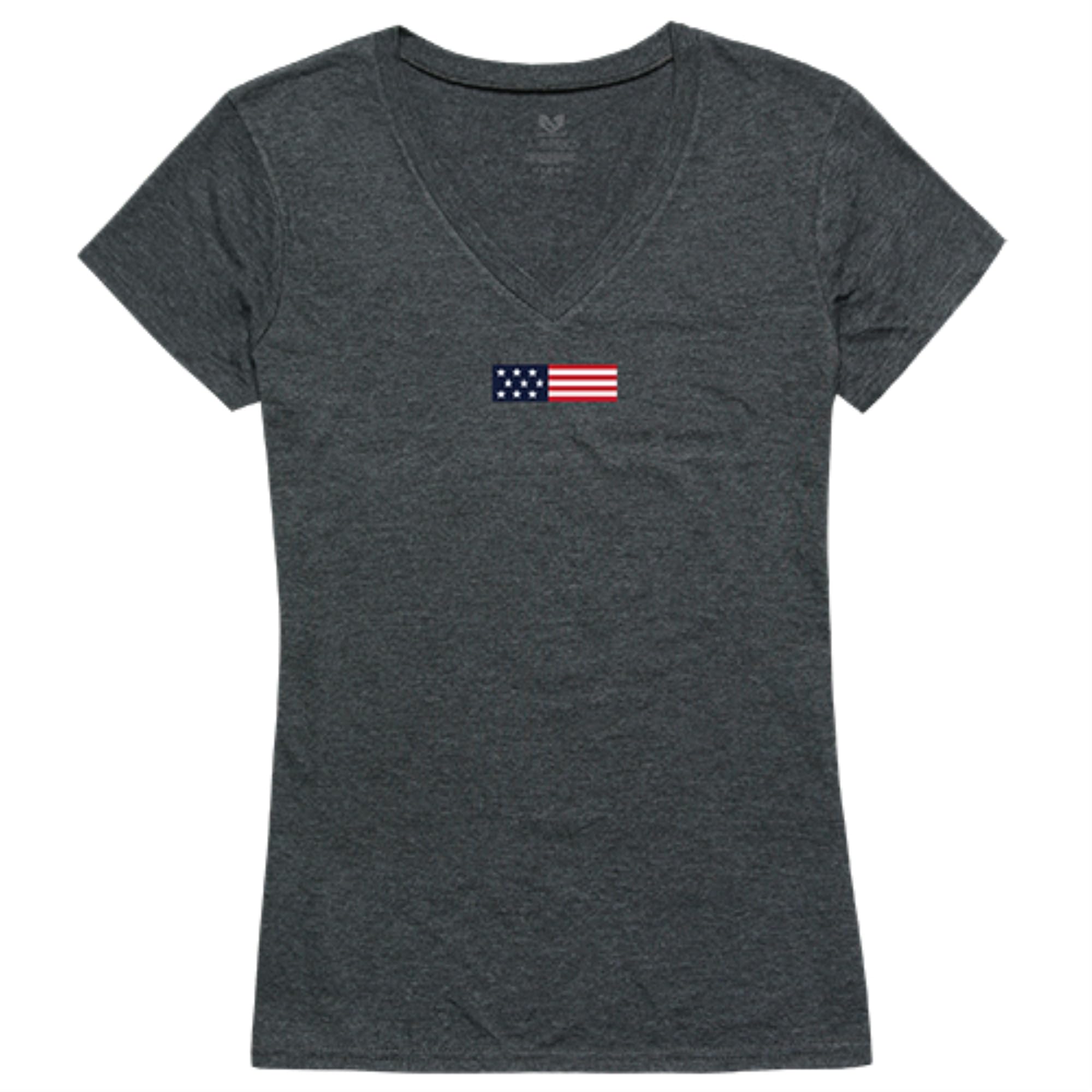 Graphic V-Neck, US Flag 1, H.Char, S