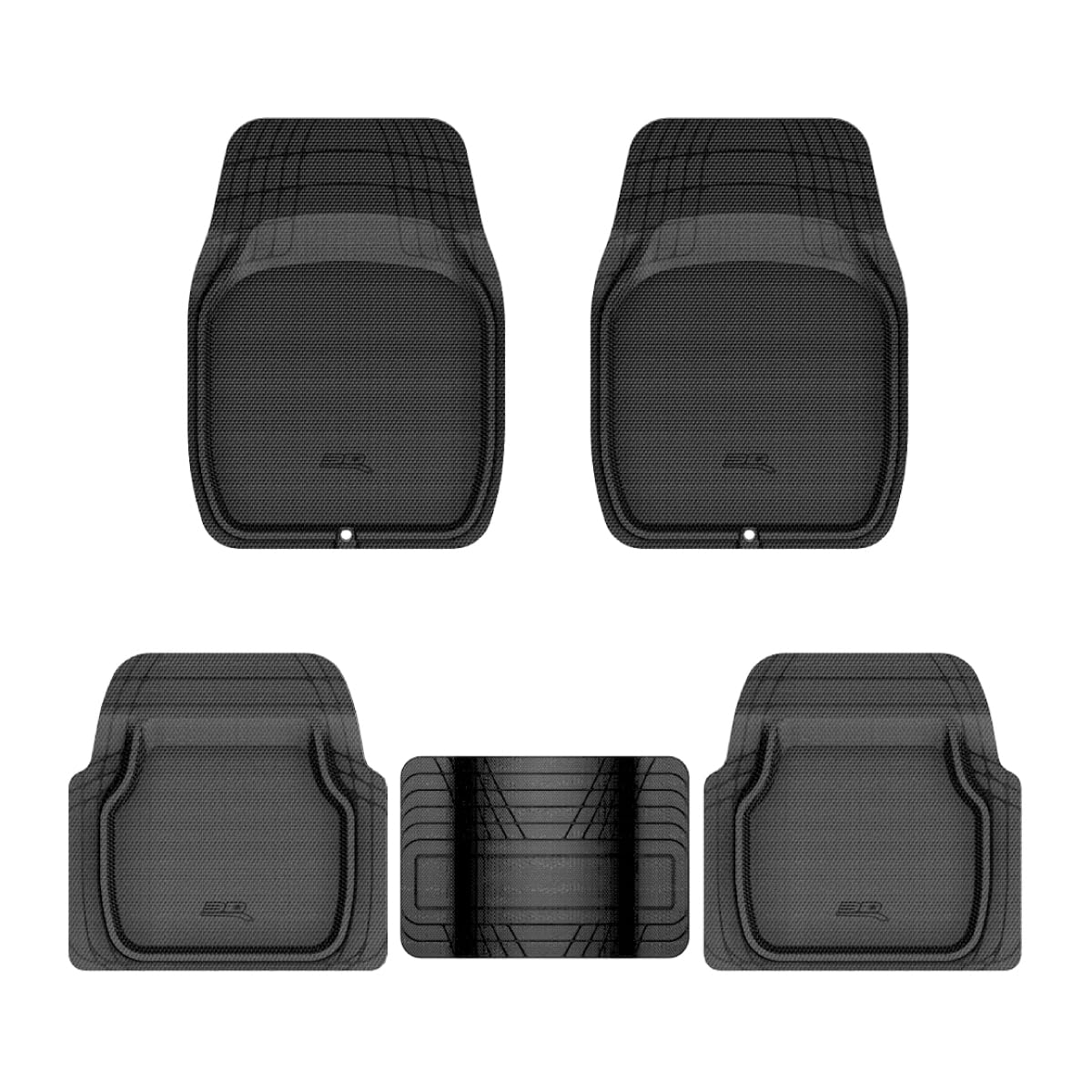 3D MAXpider Compatible with 3D Universal Trim-To-Fit Floor Mat 777-2, 4pcs, Kagu Black, Size M