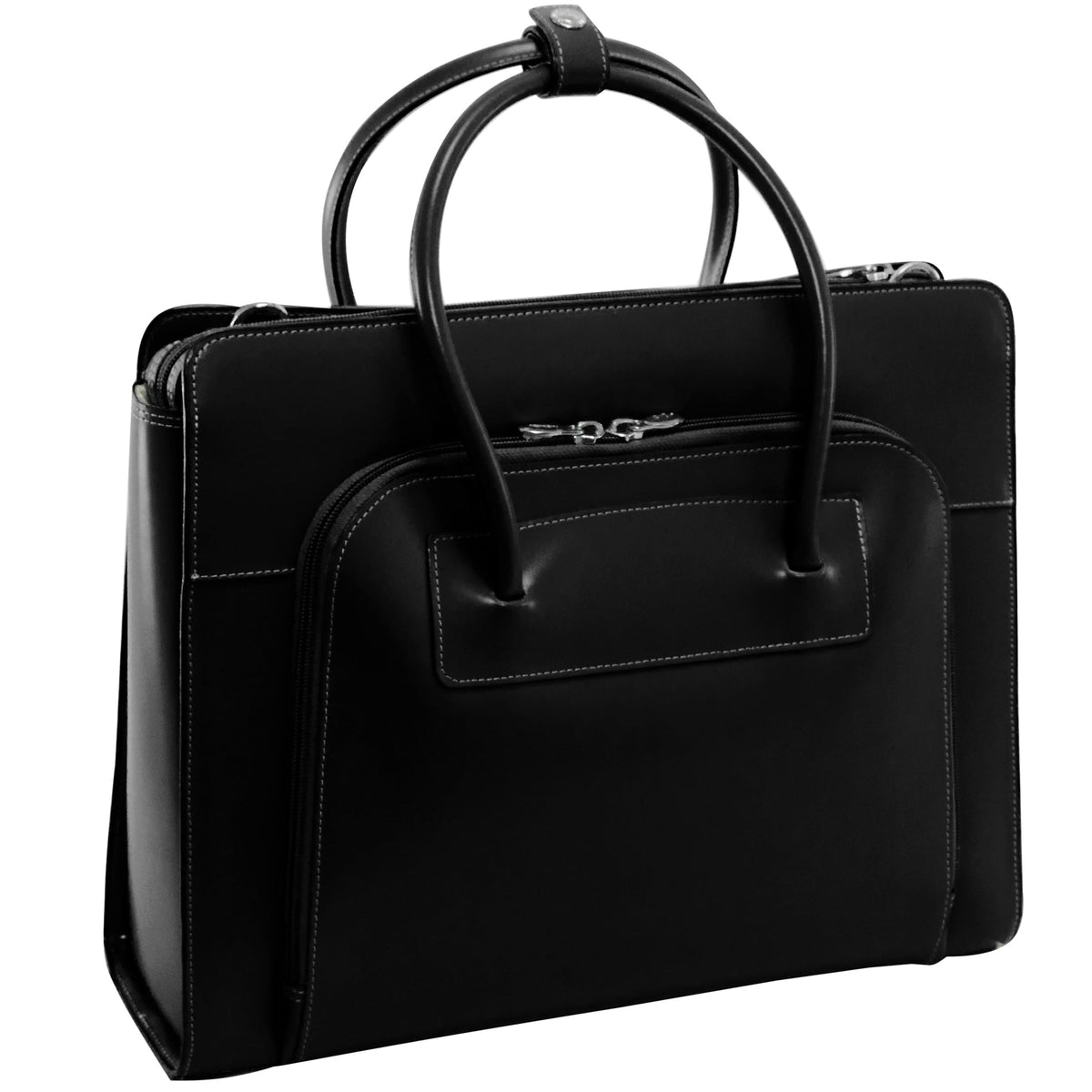 Mcklein Lake Forest Ladies' Laptop Briefcase, Top Grain Cowhide Leather, Black (94335)