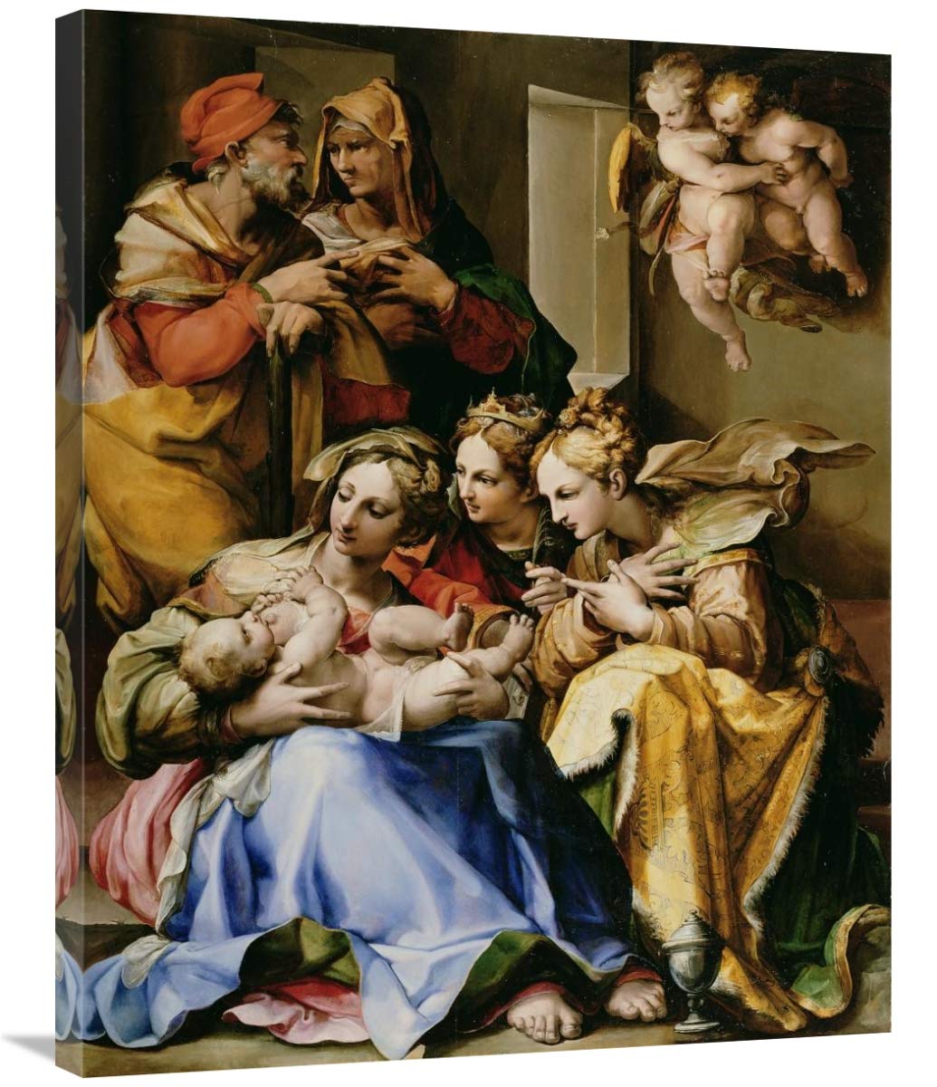 Holy Family with Saints Anne, Catherine of Alexandria, and Mary Magdalene-Canvas Art-28x35”