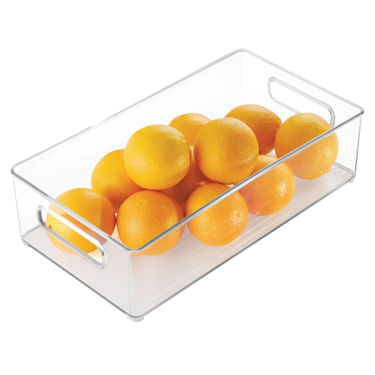 Idesign Plastic Portable Deep Storage Bin With Handles For Organizing Refrigerator, Freezer, Pantry, Bpa-Free,8 X 4 X 145, Clear