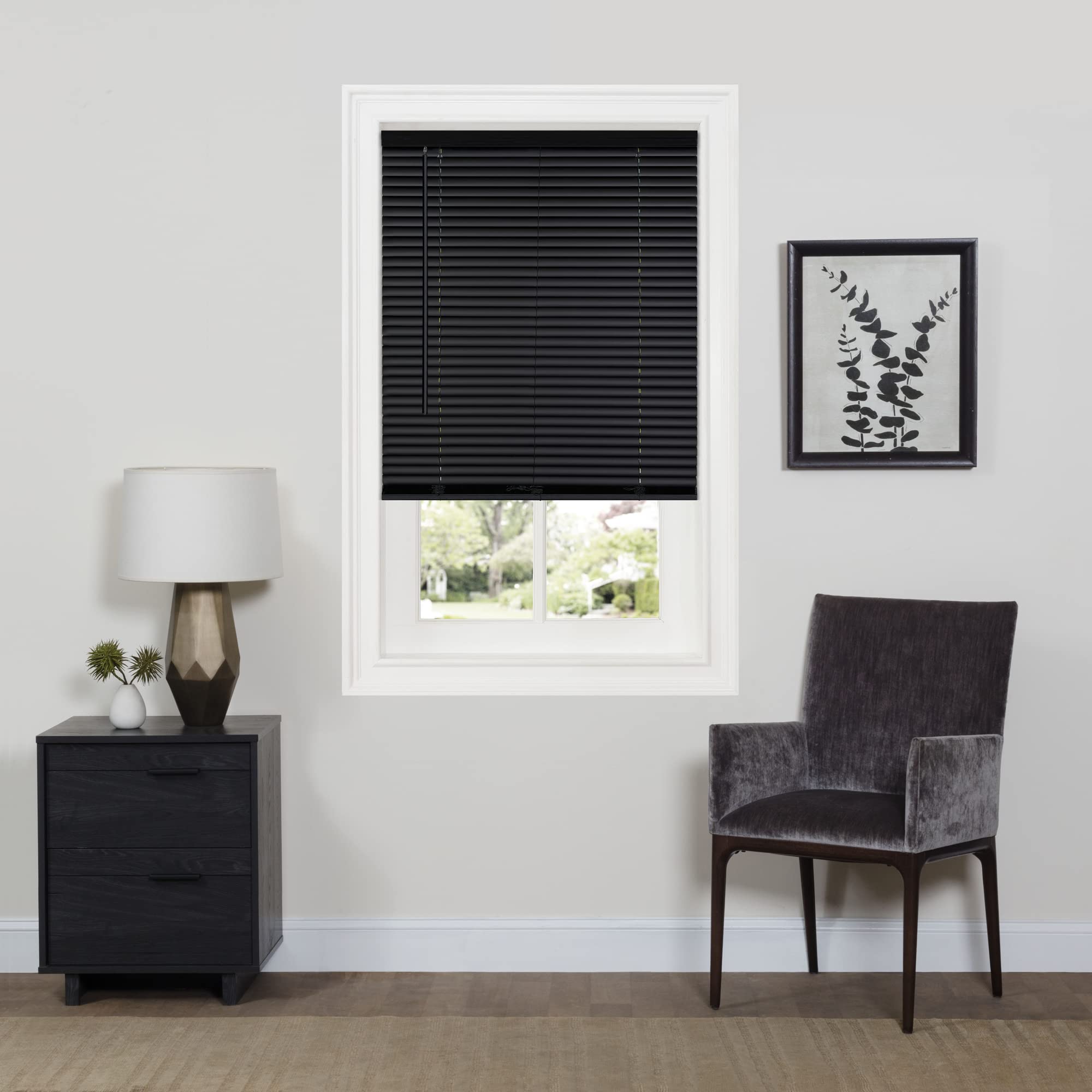 Cordless GII Deluxe Sundown 1 Room Darkening Mini Blind - 34x64 - Black