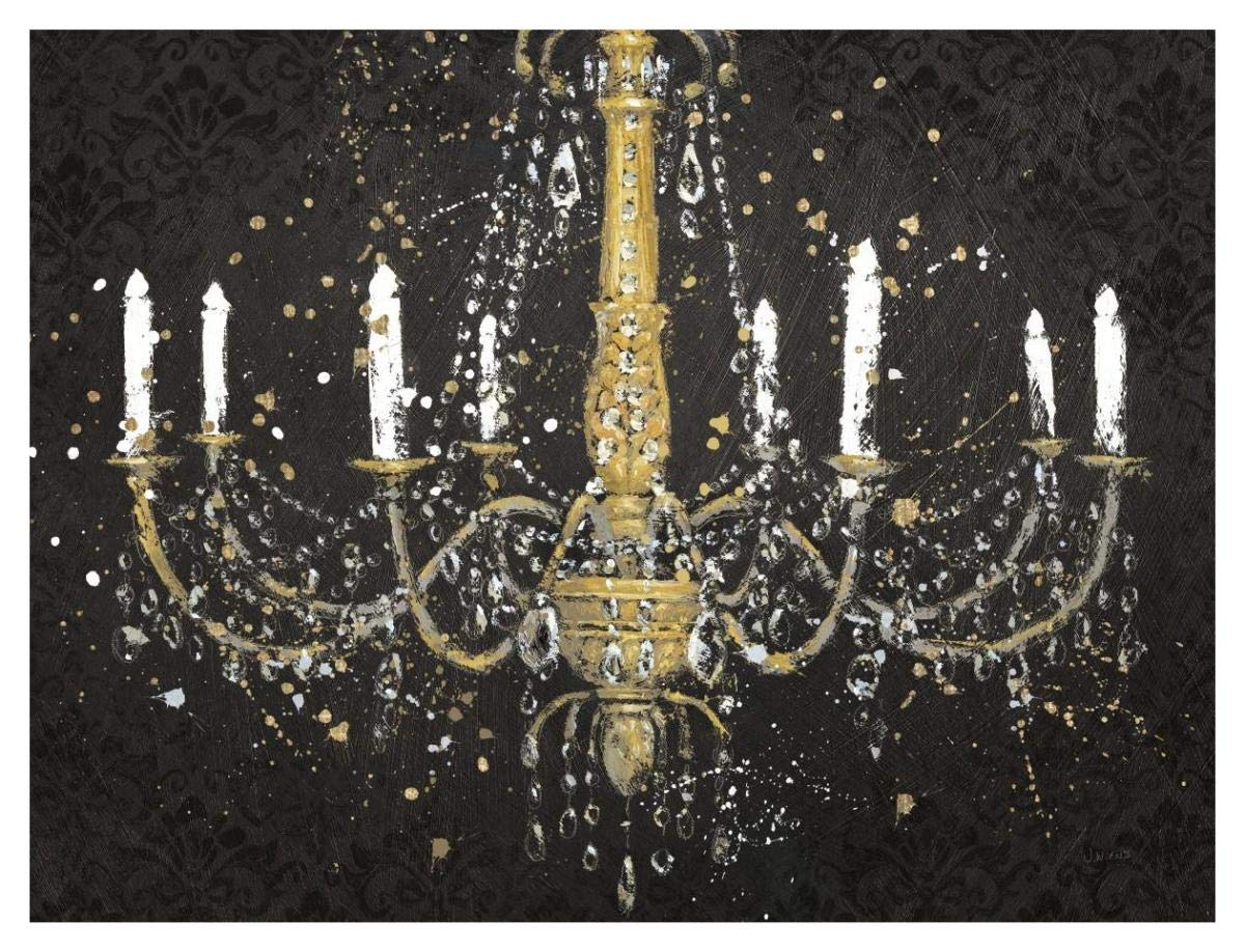 Grand Chandelier Black I v2 -Paper Art-42x32″