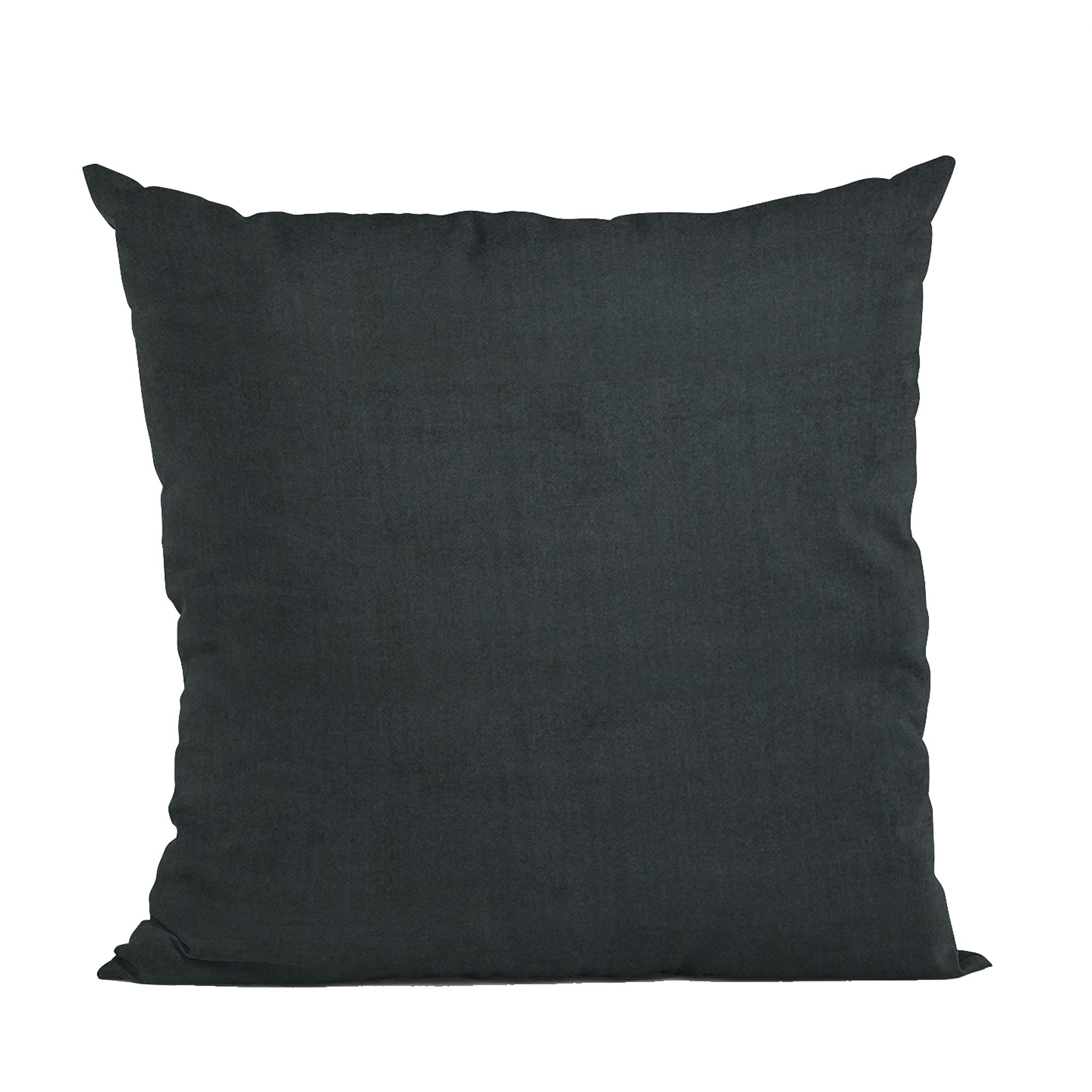 Plutus Black Solid Shiny Velvet Luxury Throw Pillow - Double sided  18 x 18”
