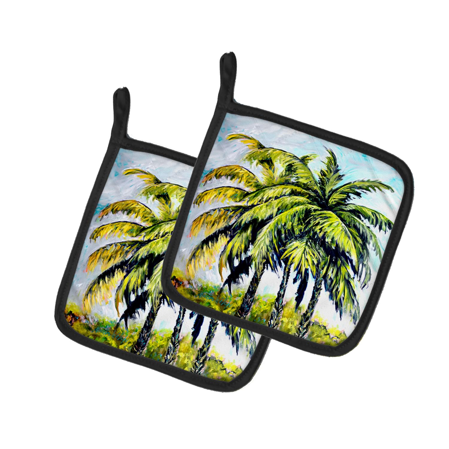 Tropical Breeze Palm Trees Pair of Pot Holders