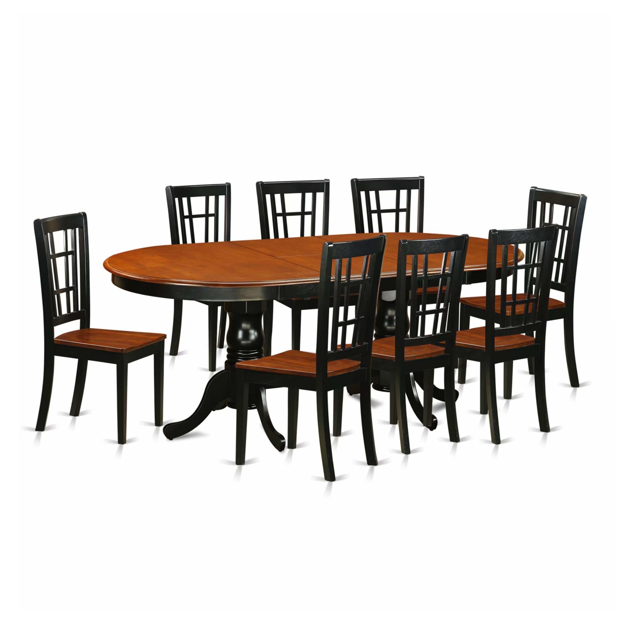 9  PC  Dining  room  set-Dining  Table  with  8  Wooden  Dining  Chairs