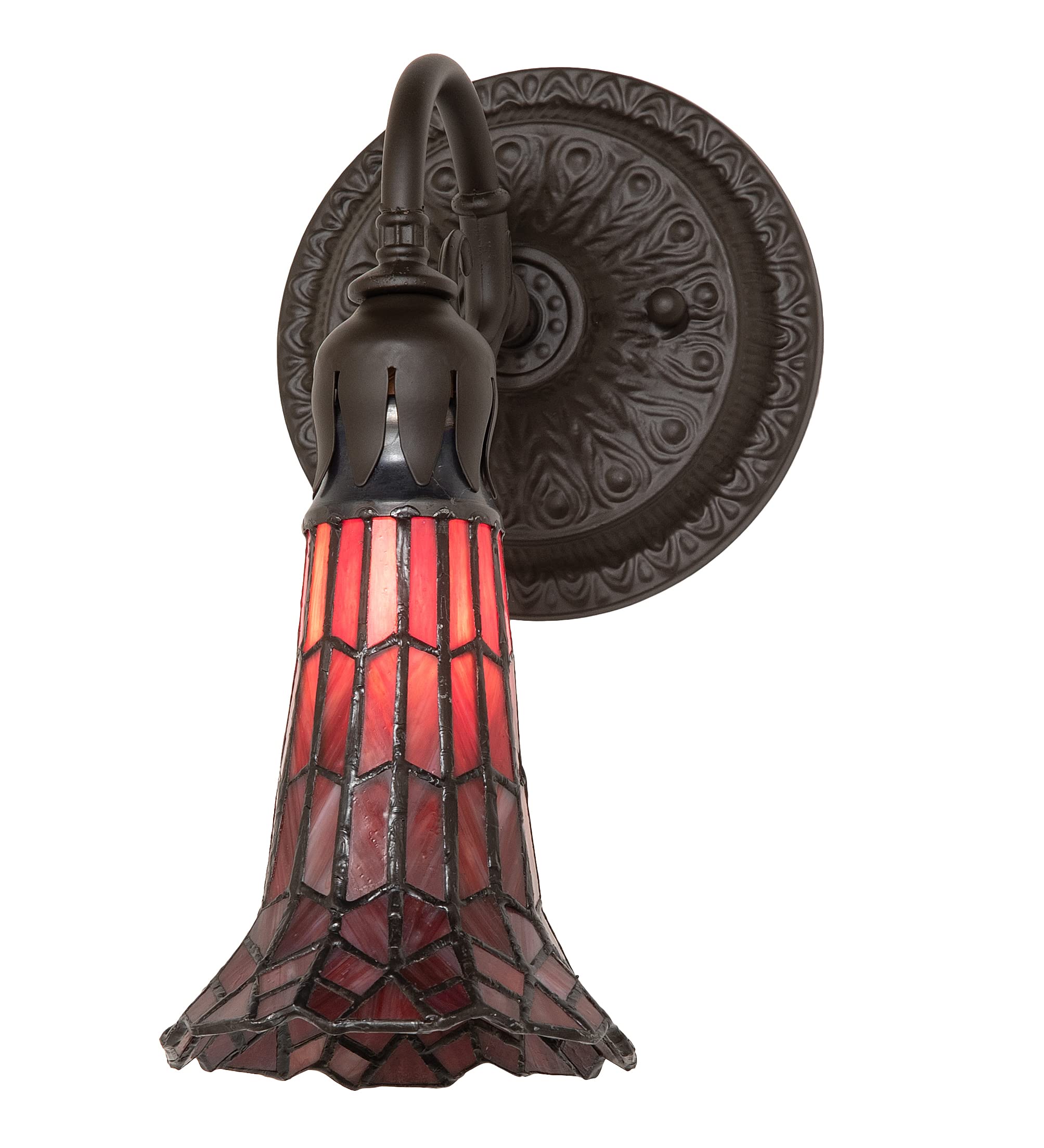 5.5 Wide Stained Glass Pond Lily Wall Sconce