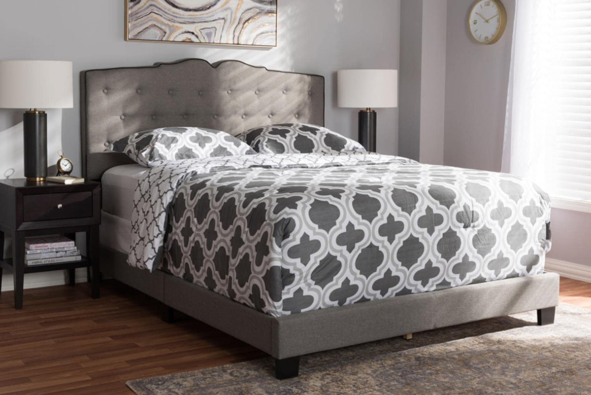 Baxton Studio Vivienne Modern And Contemporary Light Grey Fabric Upholstered Full Size Bed
