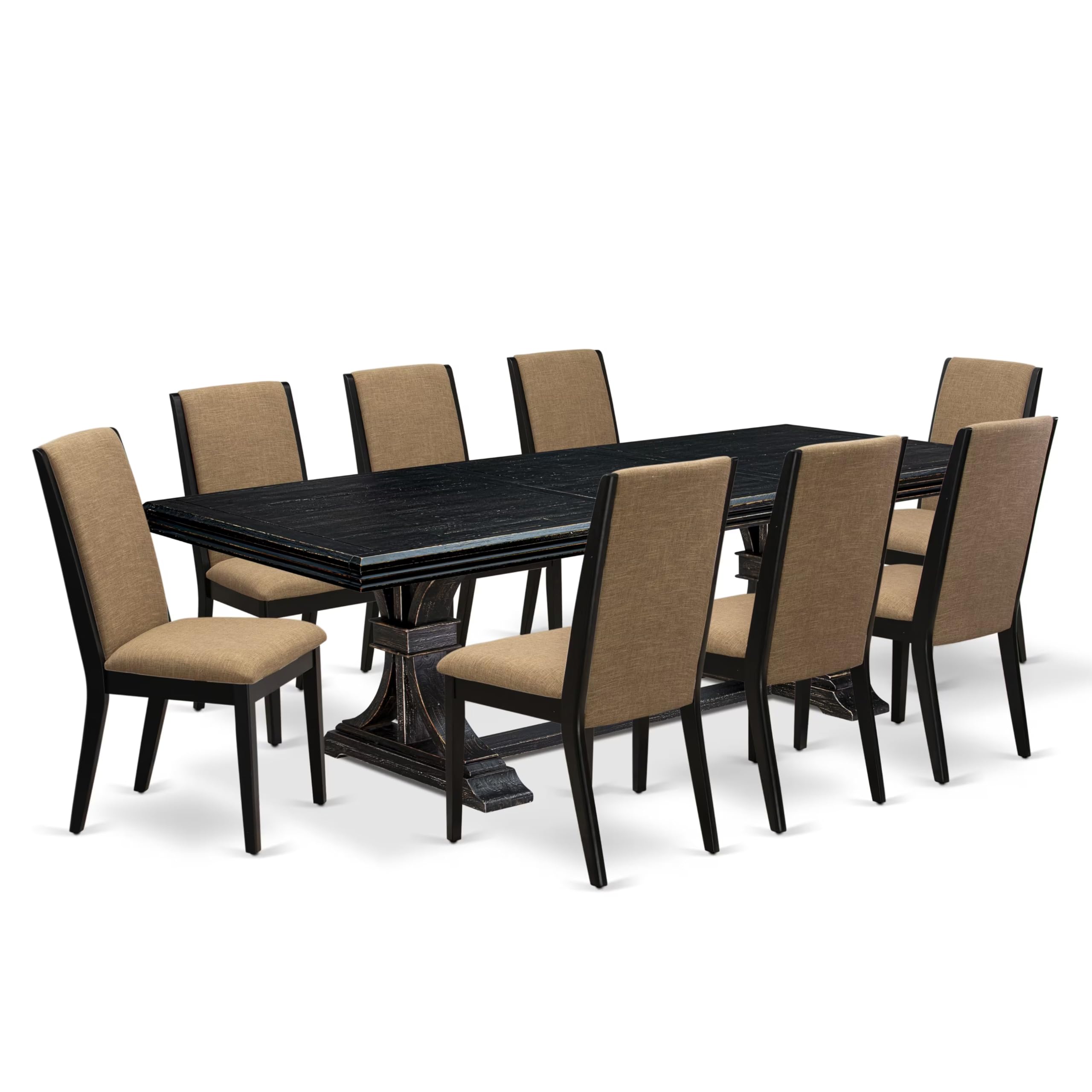 9 Pieces Dining table Set a Rectangular Dining Table and 8 Dining Chairs