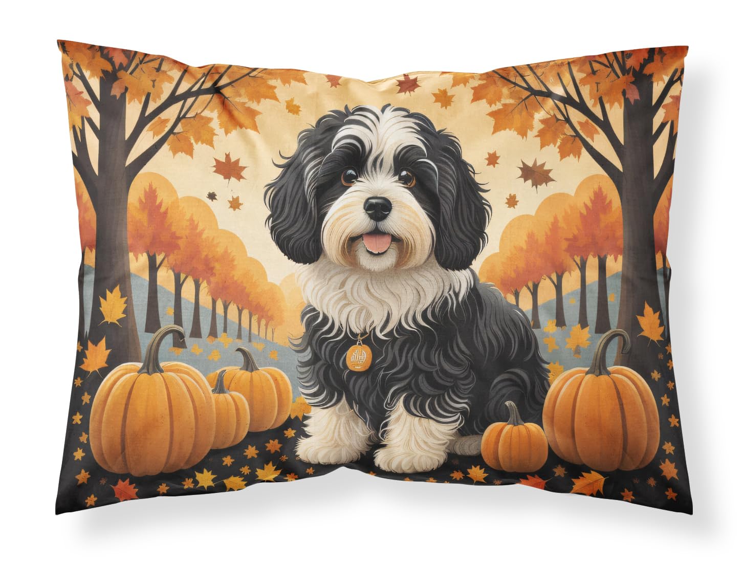 Carolines Treasures DAC1050PILLOWCASE Havanese Fall Fabric Standard Pillowcase Lightweight Super Soft Easy Care Decorative Artwork Pillowcase, Standard