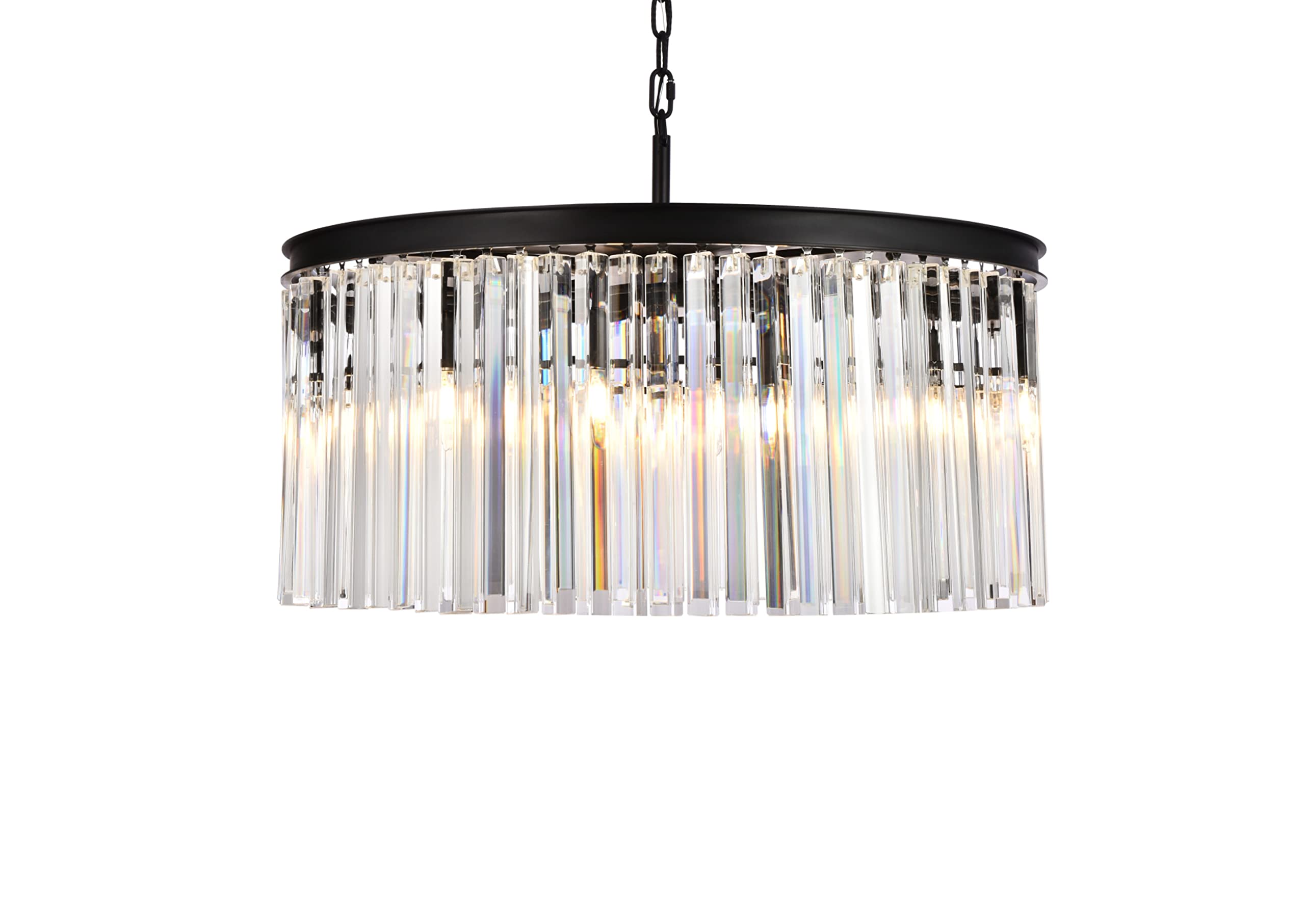 Sydney 8 light Matte Black Chandelier Clear Royal Cut Crystal