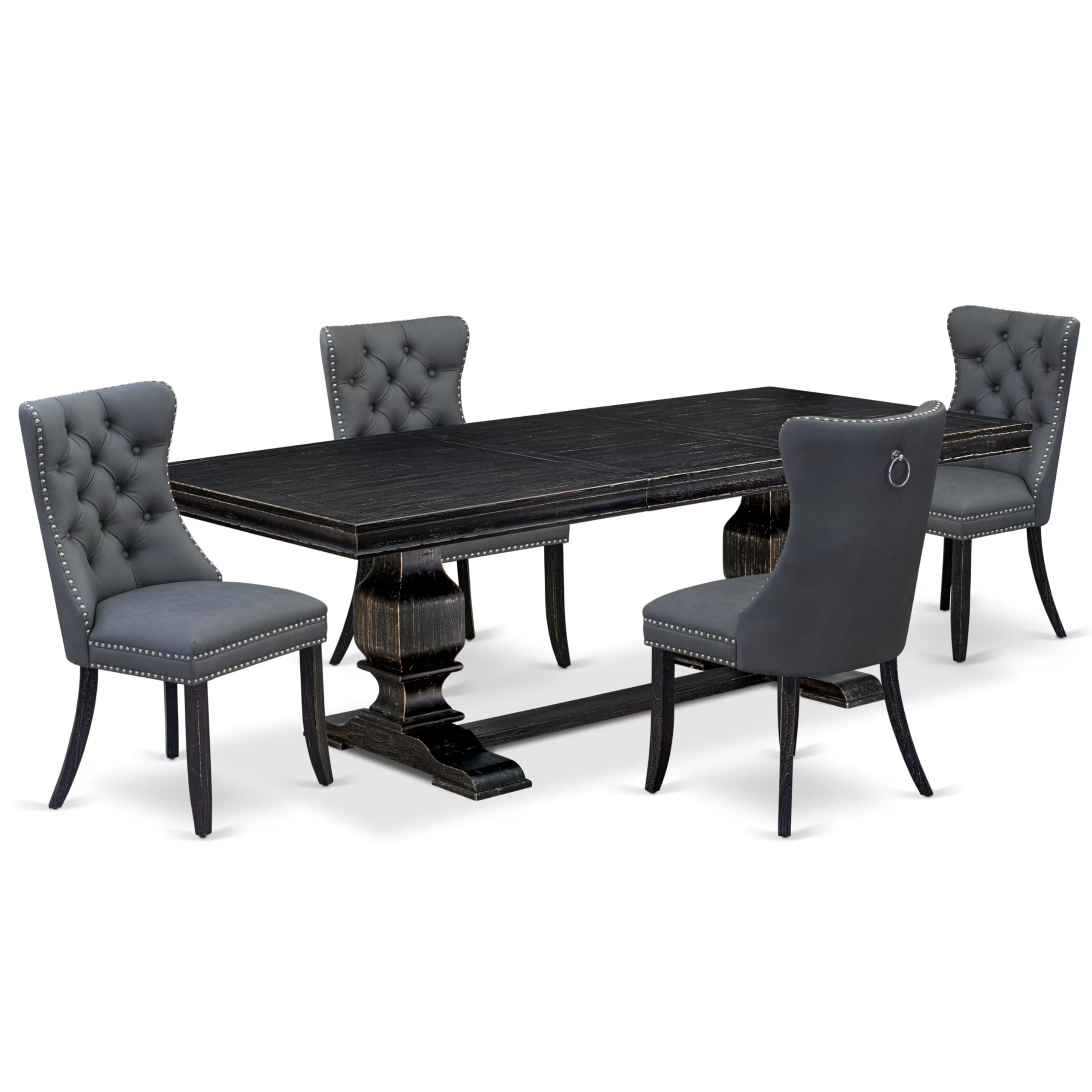 5 Pieces Modern Dining Set a Rectangle Kitchen Table and 4 Dining Chairs
