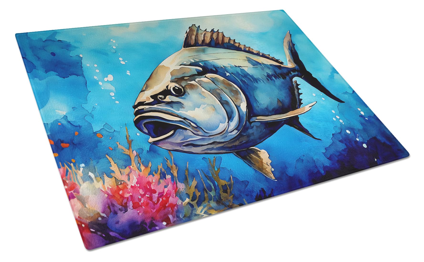Carolines Treasures DAC2773LCB Bluefin Tuna Glass Cutting Board Large Decorative Tempered Glass Kitchen Cutting and Serving Board Large Size Chopping Board