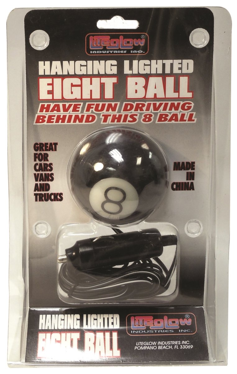 LITE-GLOW - 12 VOLT HANGING LIGHTED EIGHT BALL WITH CIGARETTE PLUG