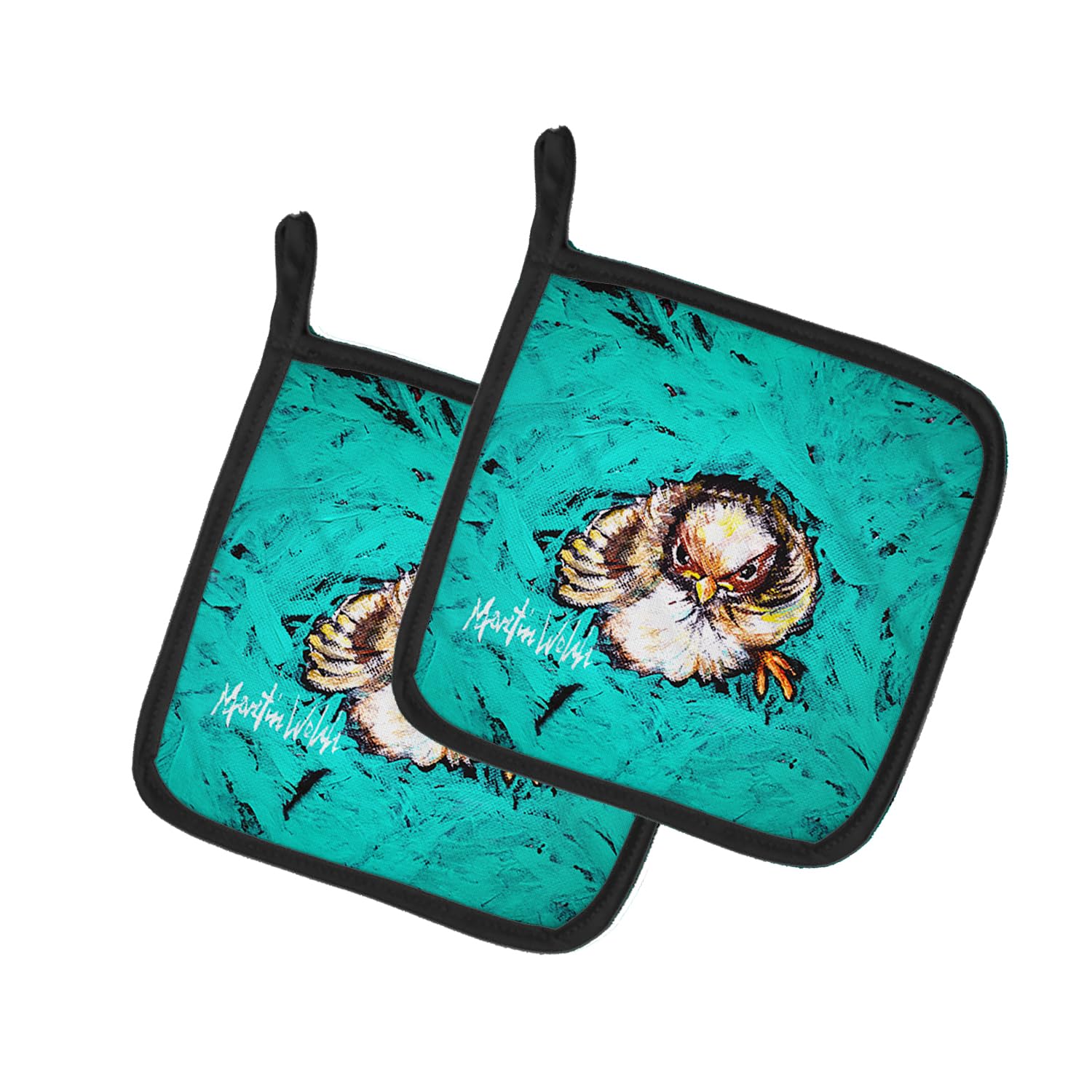 Fiest Chic Bird Pair of Pot Holders