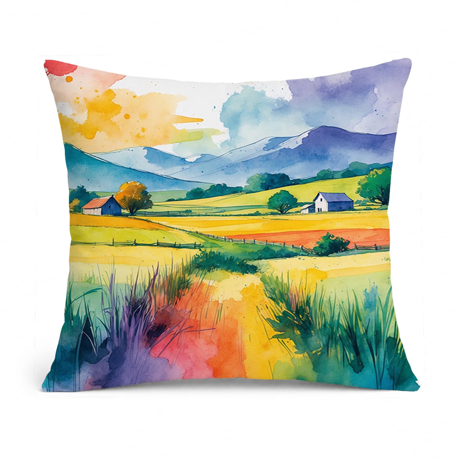 Carolines Treasures Gay Pride in Rural Spaces Throw Pillow Machine Washable, Indoor Outdoor Decorative Pillow for Couch, Bed or Patio, 14Hx14W