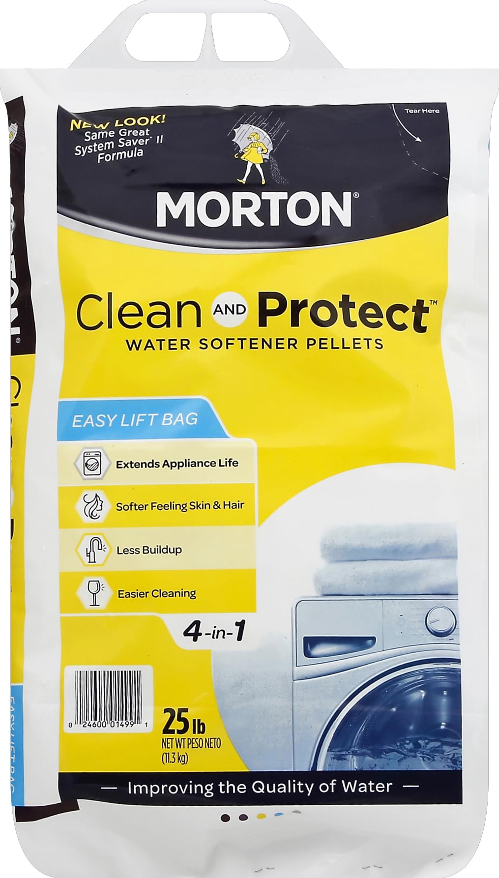Morton Salt 1499 Clean Protect, 25 Lbs,Pellet