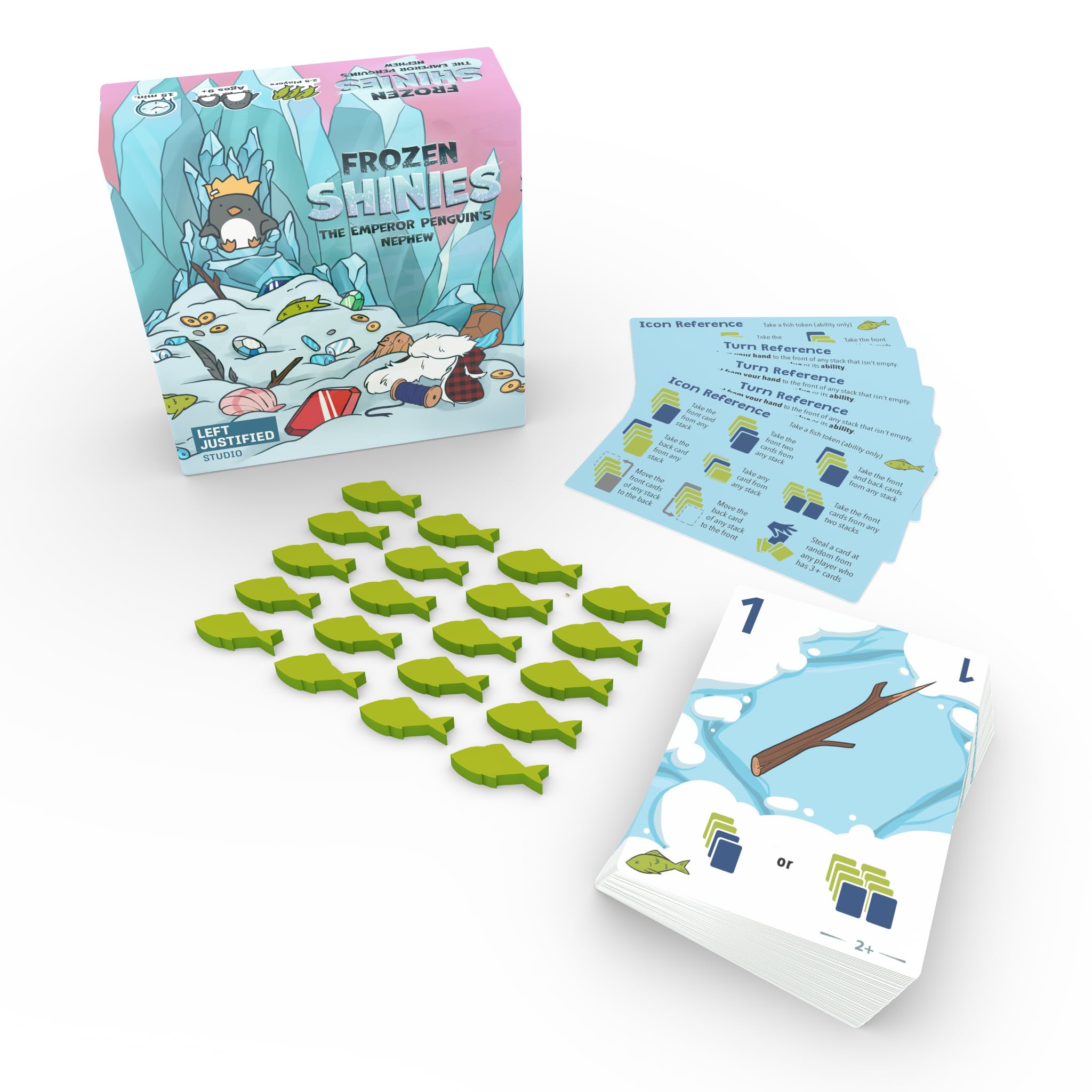 Left Justified Studio Frozen Shinies: The Emperor Penguins Nephew  A Clever Little Card Game About Penguins  Easy to Learn & Fun to Play  25 Players  Ages 9+