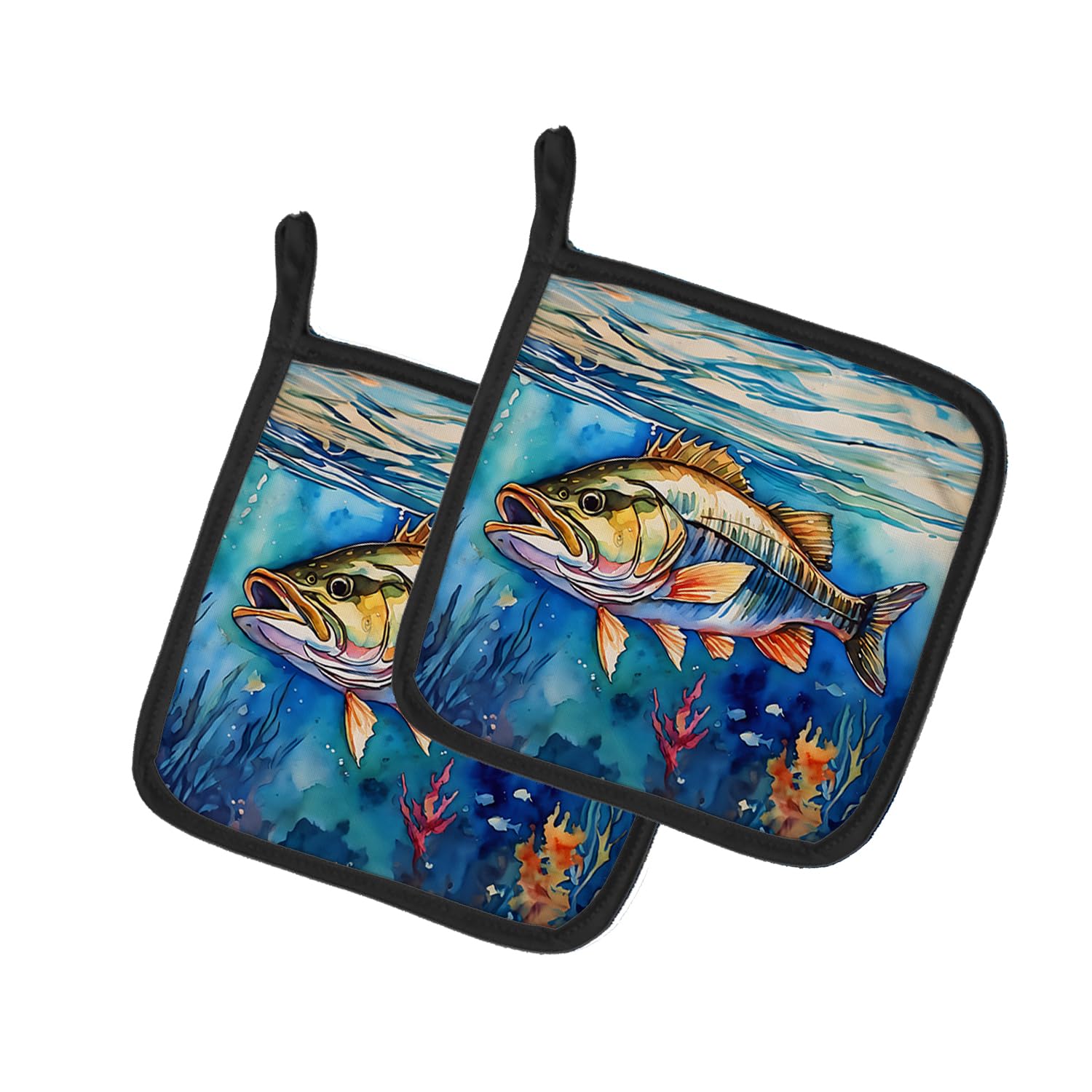 Striped Bass Pair of Pot Holders