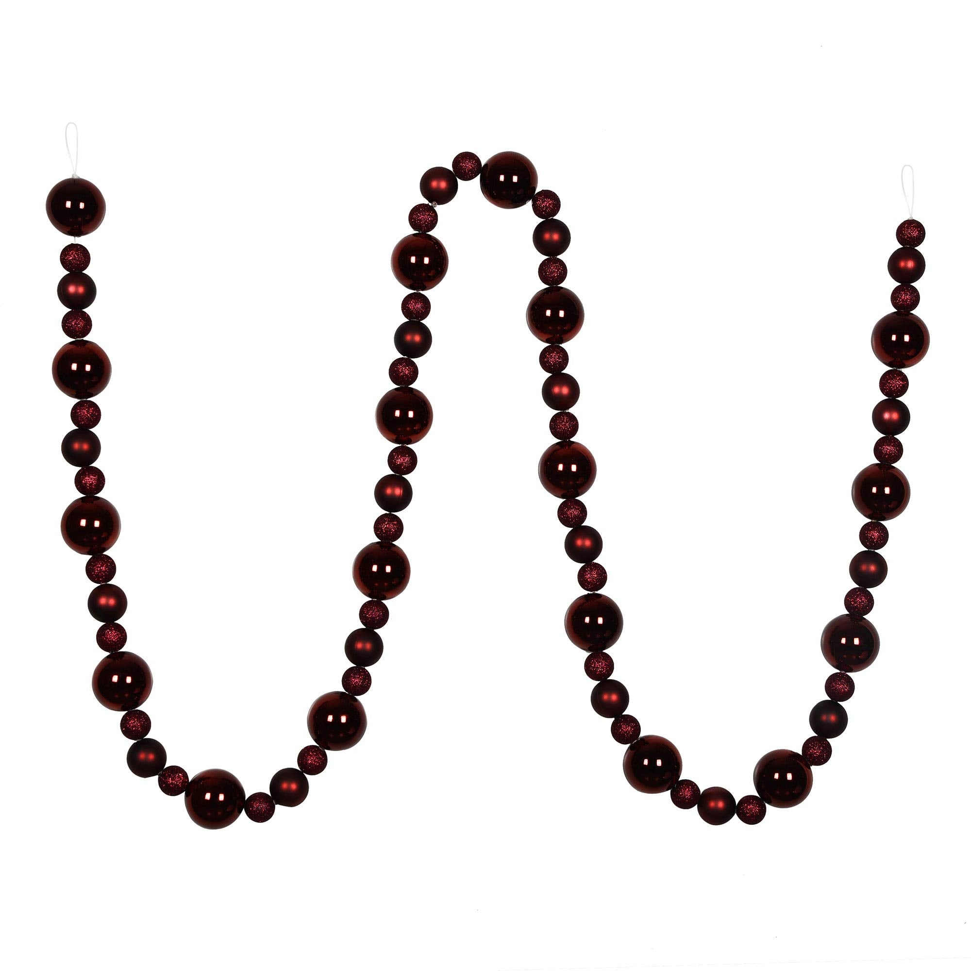 Casafoyer 9' Burgundy Assorted Ball Garland - (Pack Of 2)