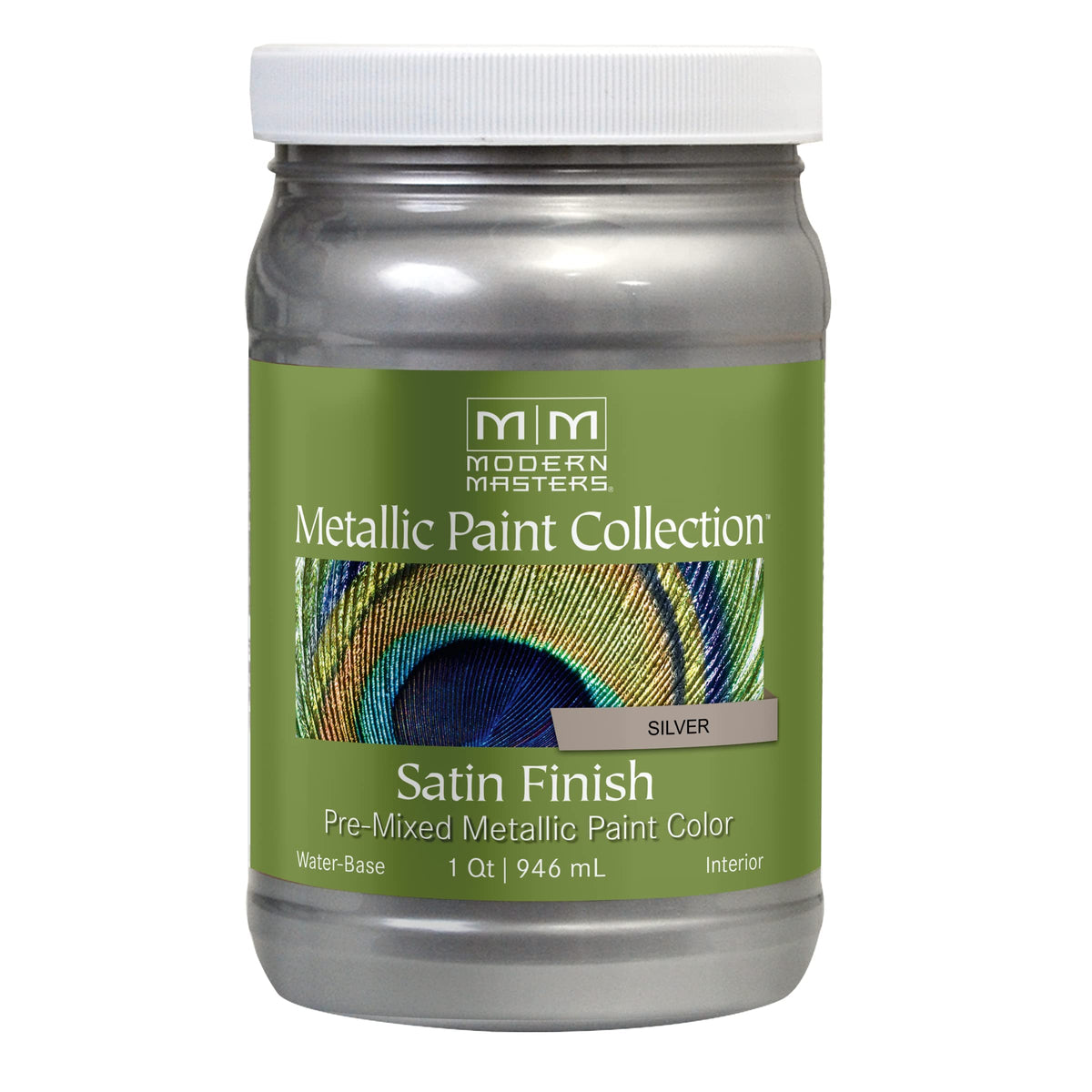 Modern Masters 1 Qt Me150 Silver Metallic Paint Collection Water-Based Decorative Metallic Paint