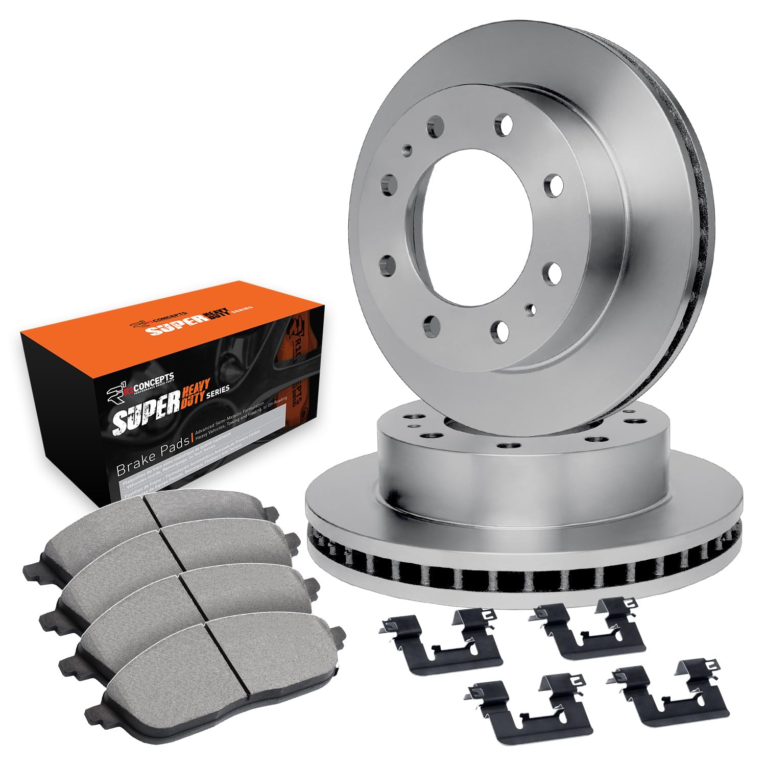 R1 Concepts Disc Brake Rotor Set with Super Duty Pads and Hardware WFXH1-40486