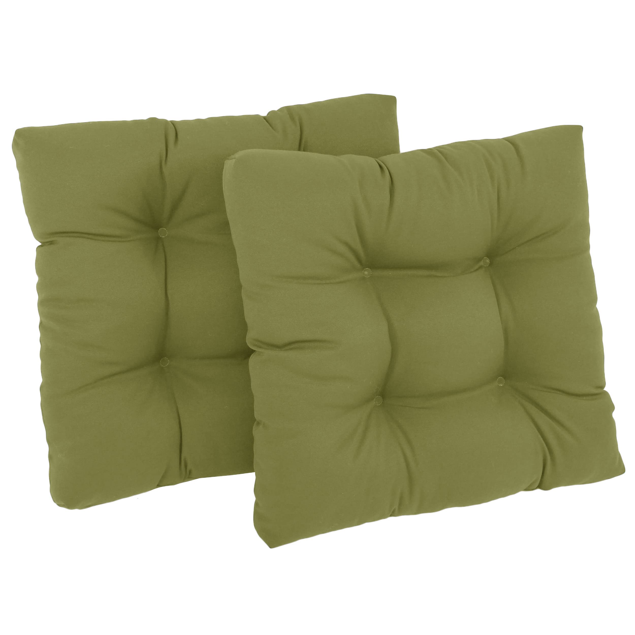 19-inch Squared Twill Tufted Dining Chair Cushions (Set of 2)  94005-2CH-TW-SG
