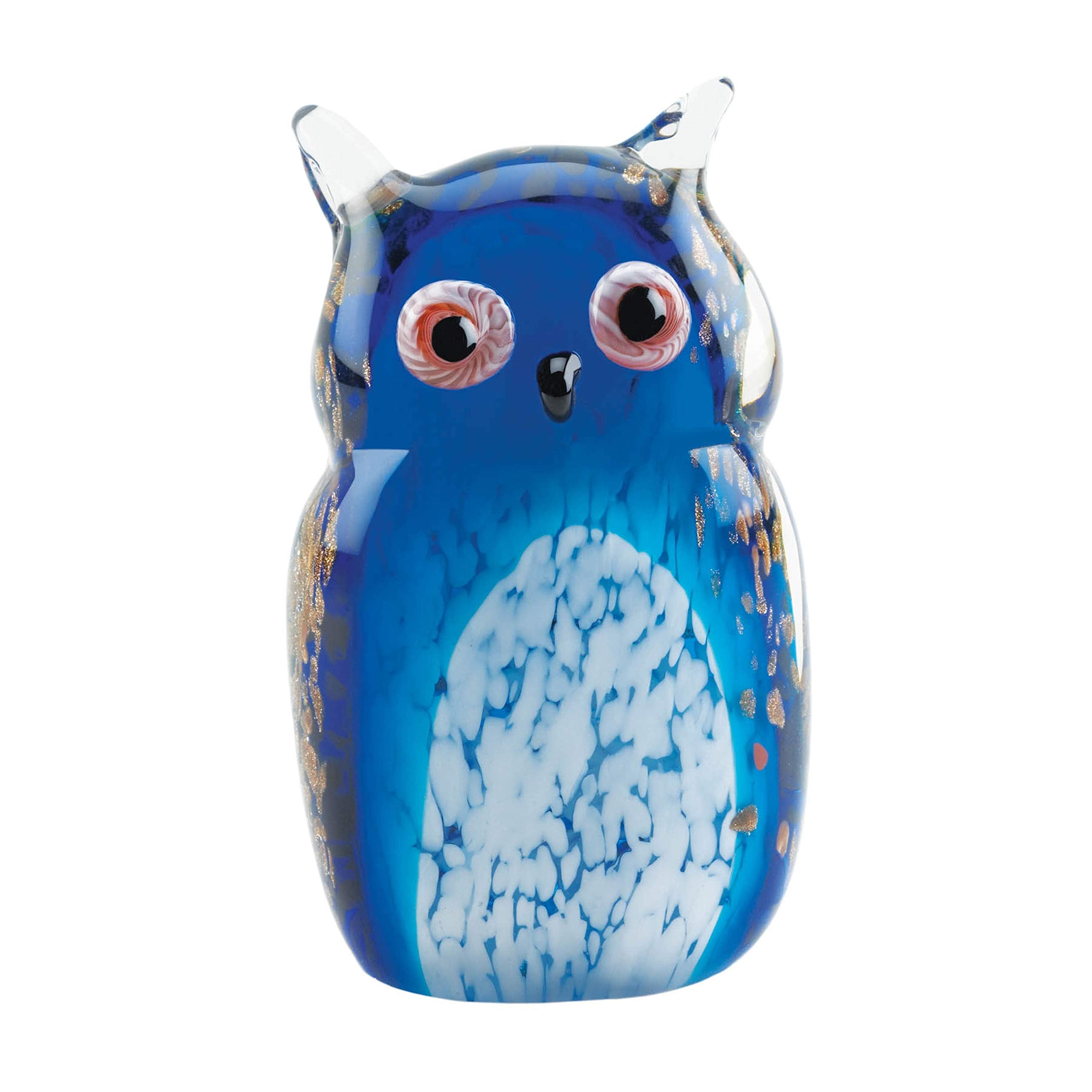 10019074 BLUE OWL ART GLASS, GLASS - Made in China