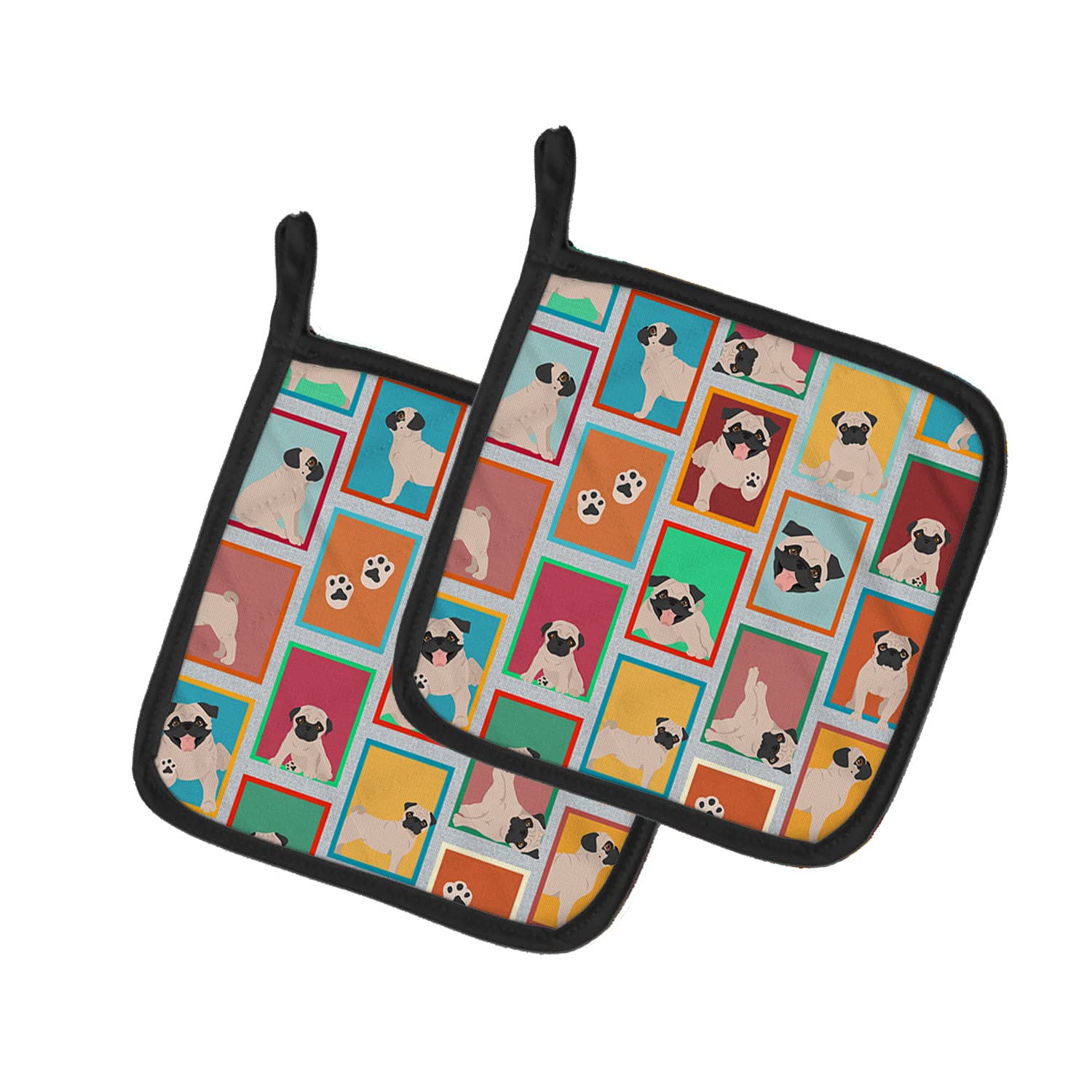 Lots of Fawn Pug Pair of Pot Holders