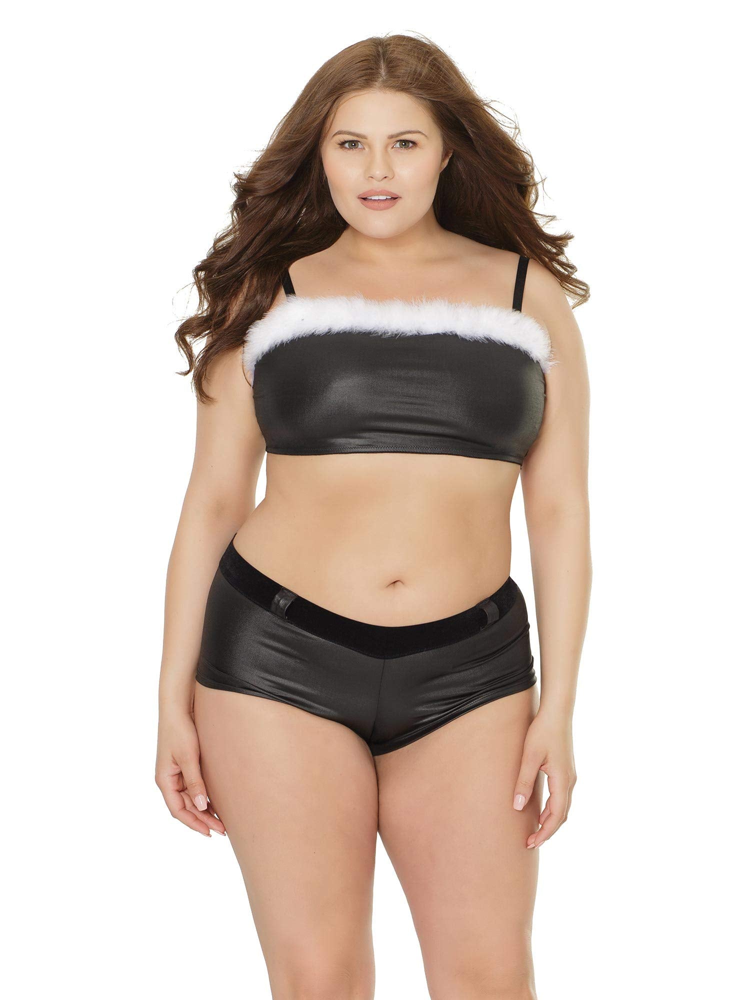 Coquette Matte Bandeau Top And Booty Shorts