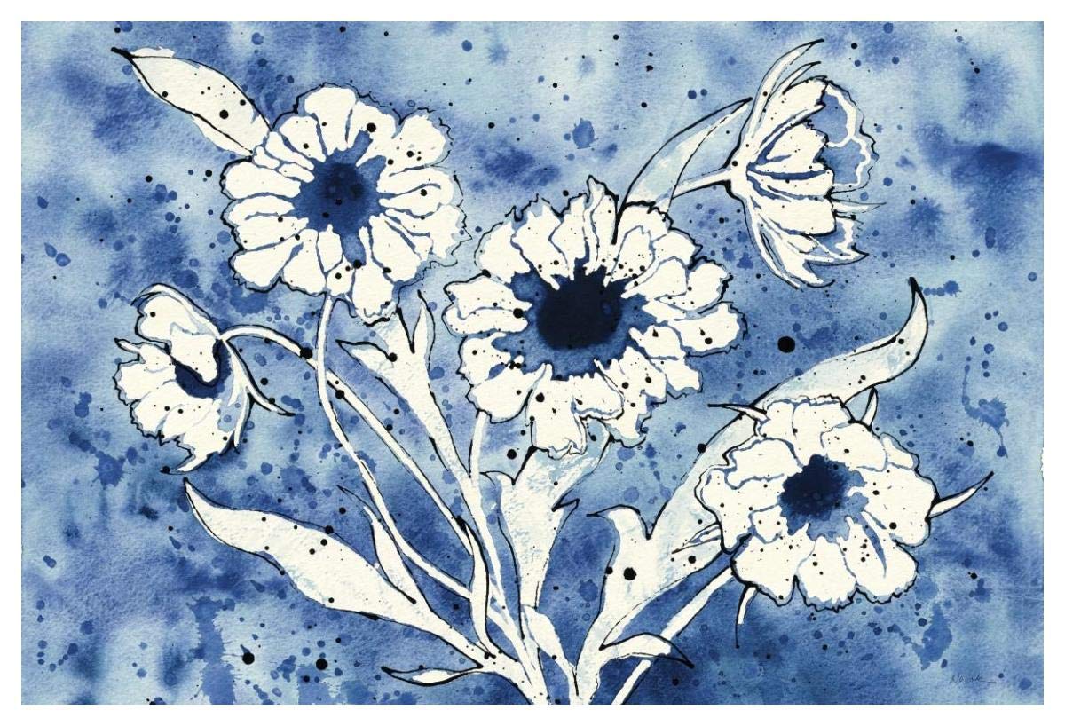 Batik Flowers Crop -Paper Art-50x34”