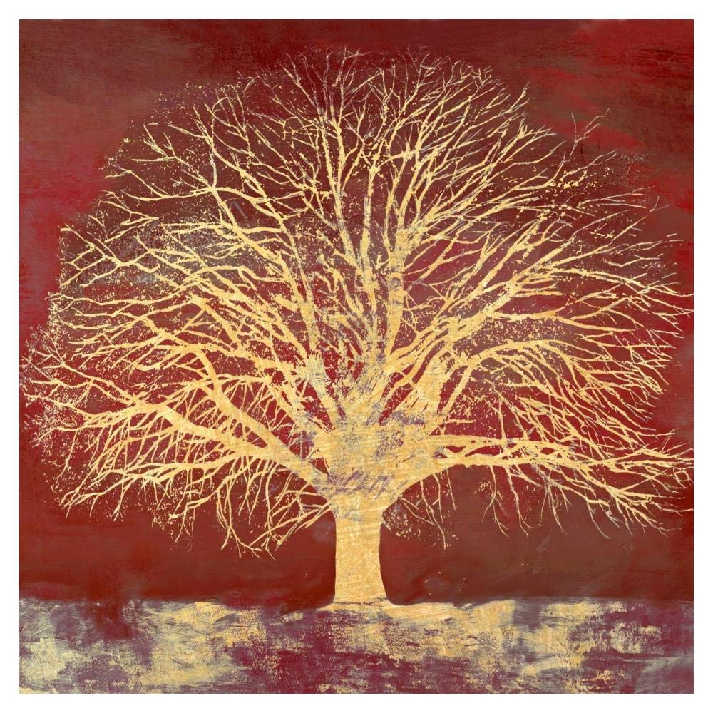 Crimson Oak-Paper Art-38x38”