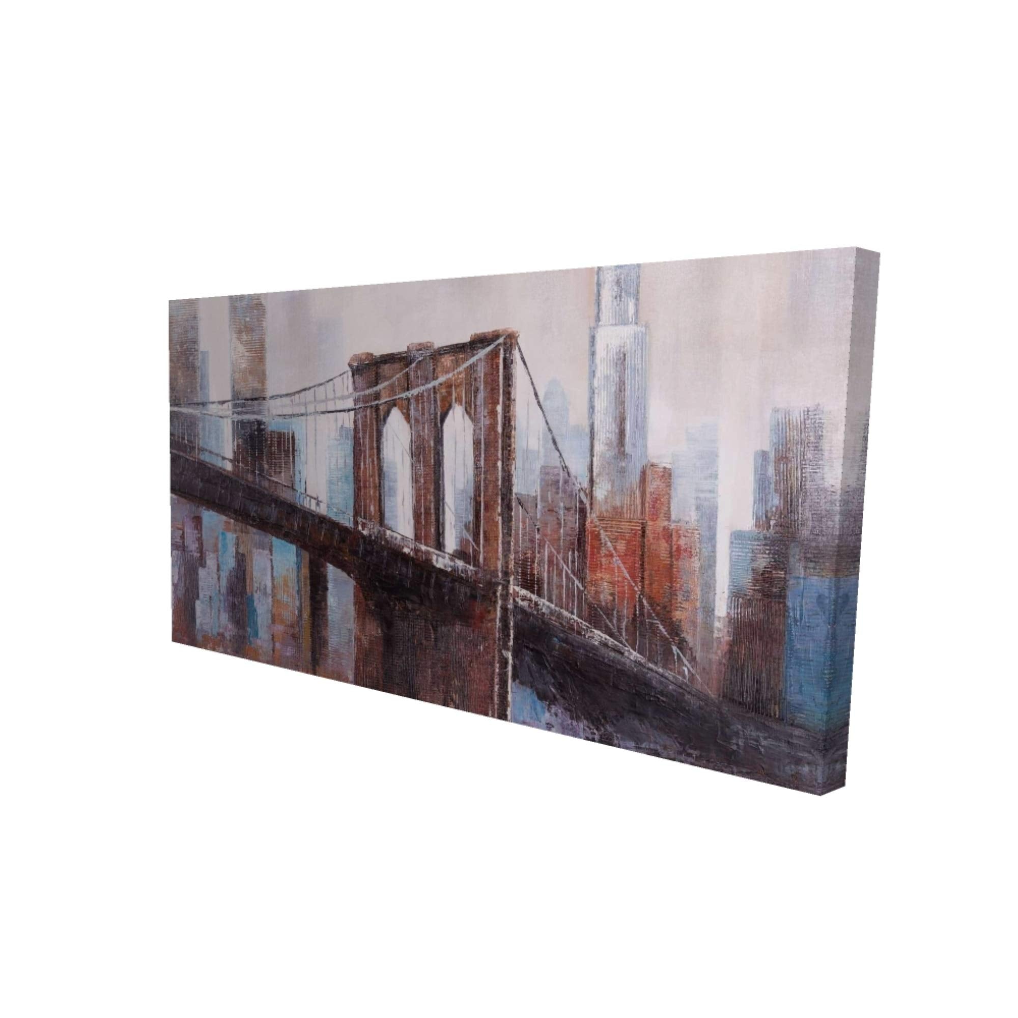 BROWN AND BLUE BROOKLYN BRIDGE - Print on canvas by Begin Edition