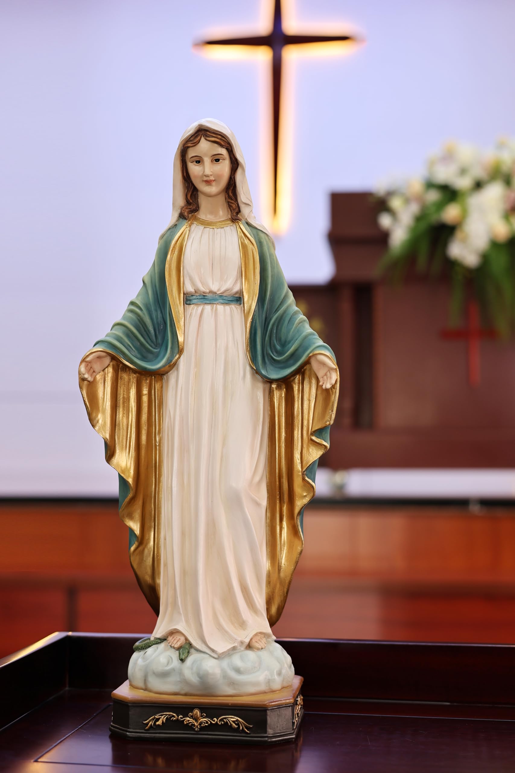 Hi-Line Gift Ltd 81717-12 12in Virgin Mary Figure Statue Religious Decor