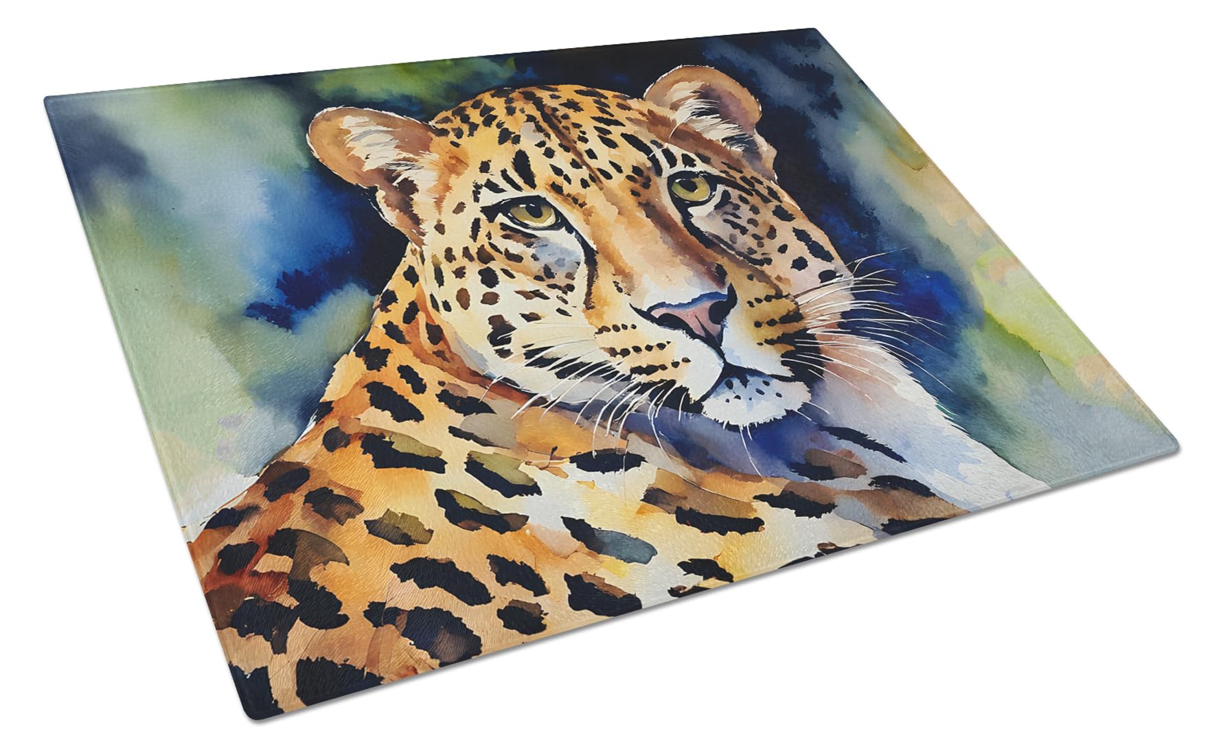Carolines Treasures DAC2949LCB Leopard Glass Cutting Board Large Decorative Tempered Glass Kitchen Cutting and Serving Board Large Size Chopping Board