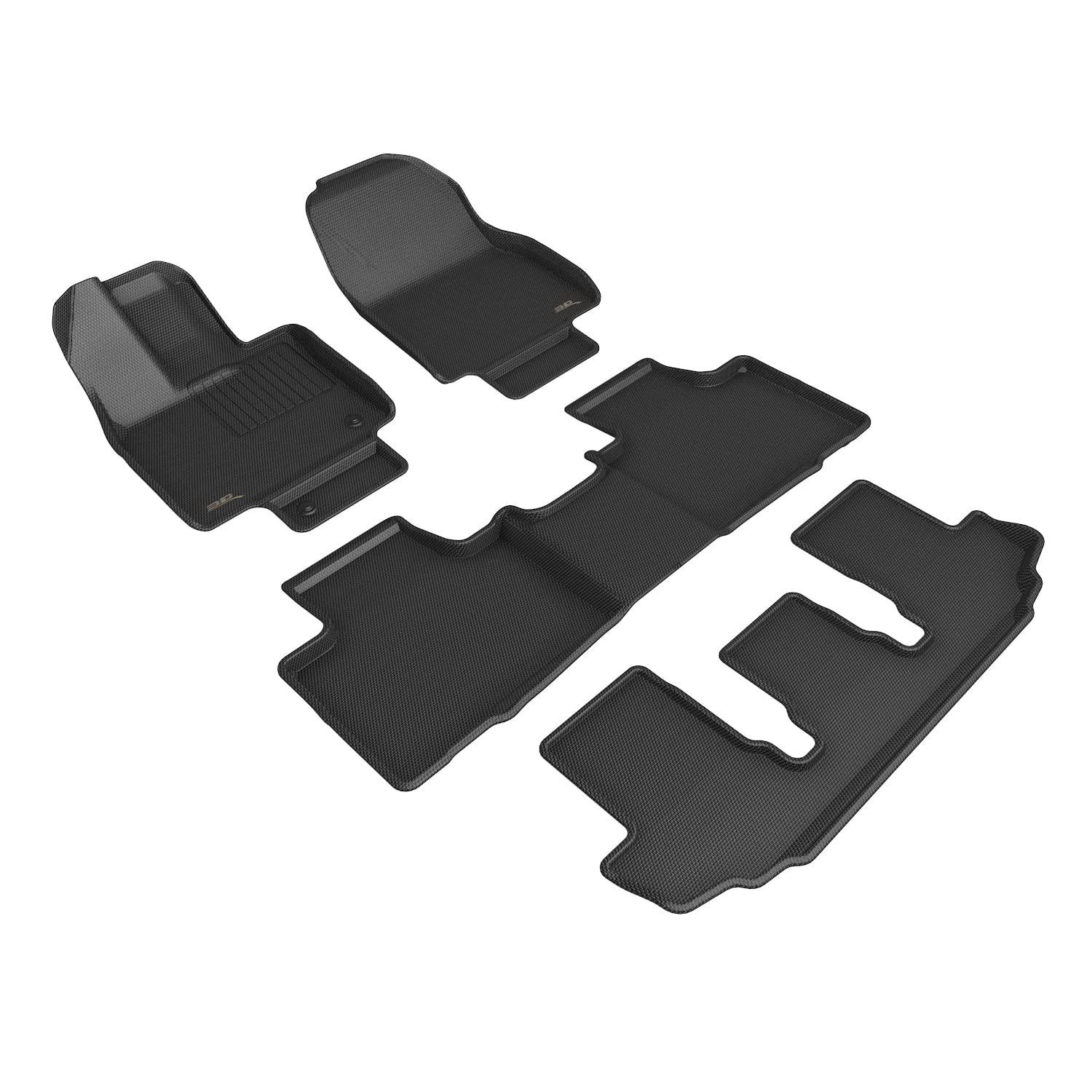 3D MAXpider TOYOTA HIGHLANDER GASOLINE 2ND ROW BUCKET 2020-2022 KAGU BLACK R1 R2 R3