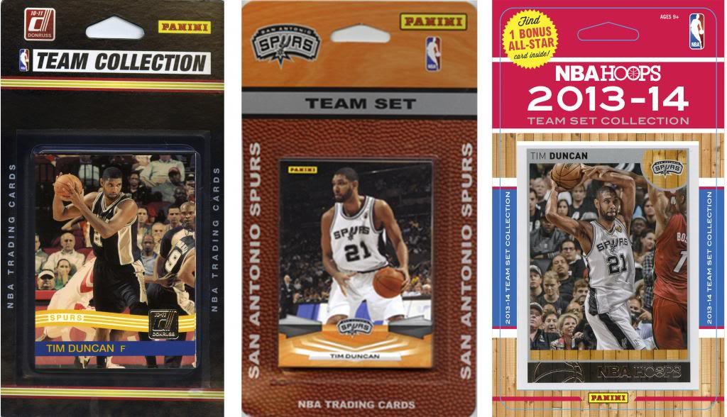 NBA San Antonio Spurs 3 Different Licensed Trading Card Team Sets