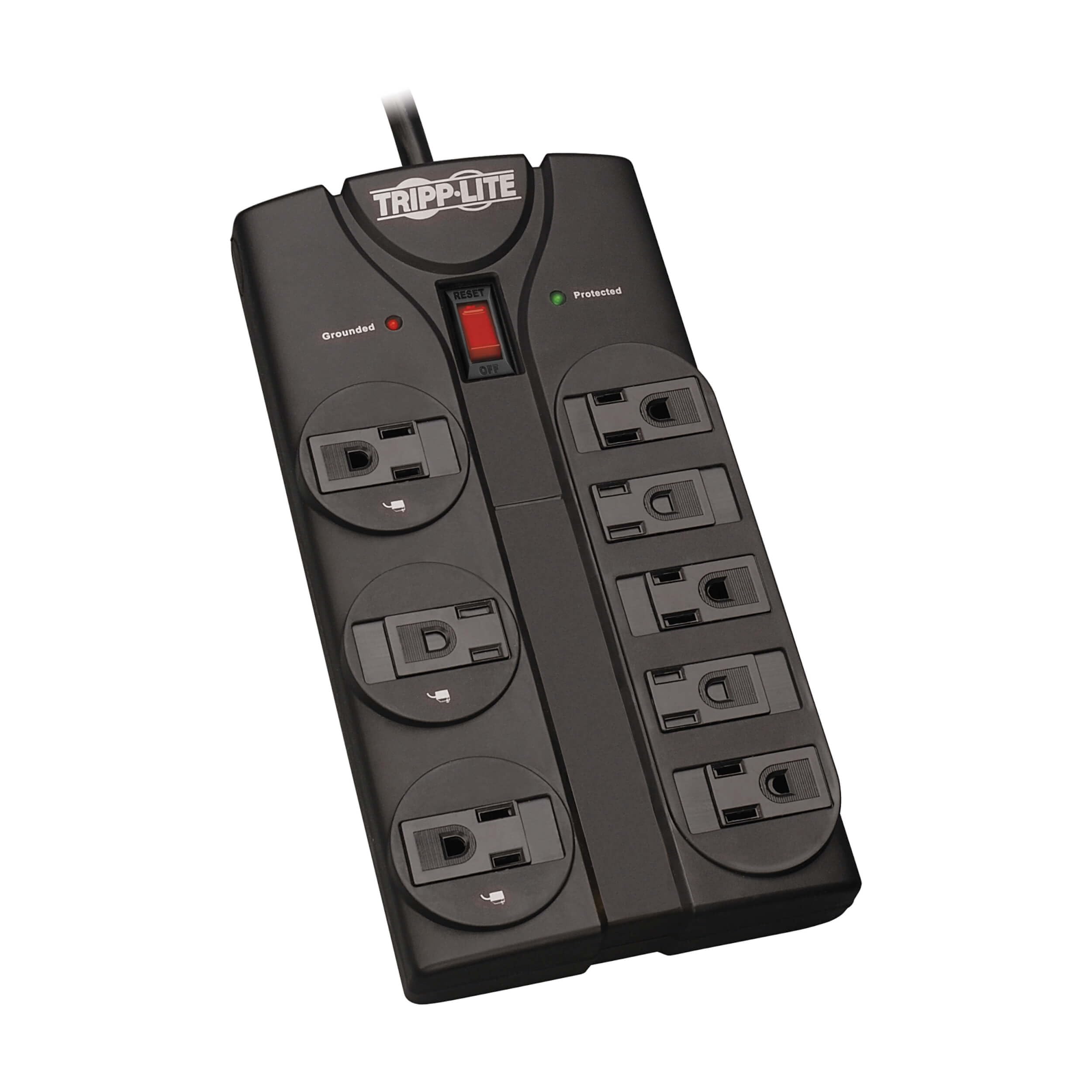 Surge 8 Outlet 8 Cord Black