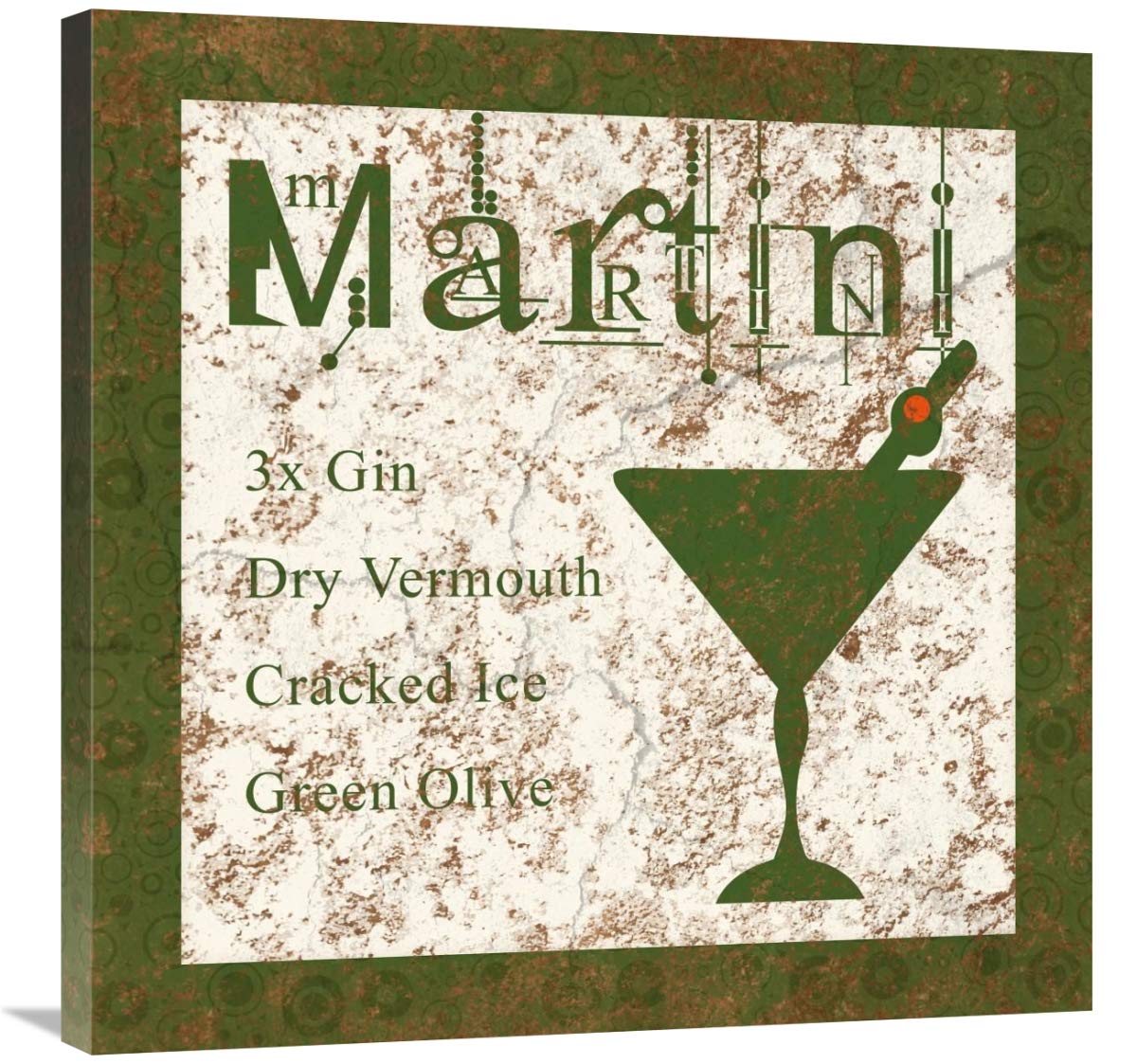Cocktail Recipes - Martini-Canvas Art-30x30”