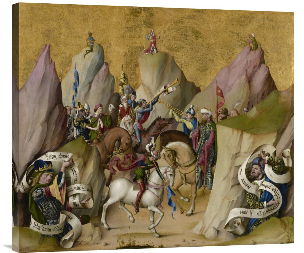 The Meeting of the Three Kings, with David and Isaiah (recto); The Assumption of the Virgin (verso)-Canvas Art-30x26.4”