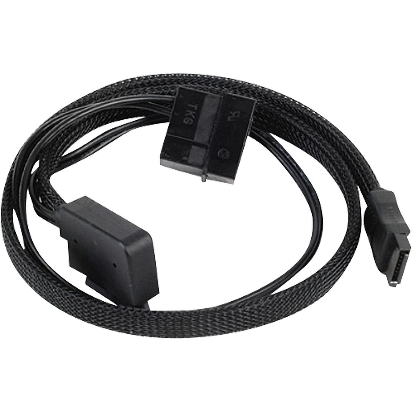 Black, slim ODD slim-SATA to SATA adapter cable