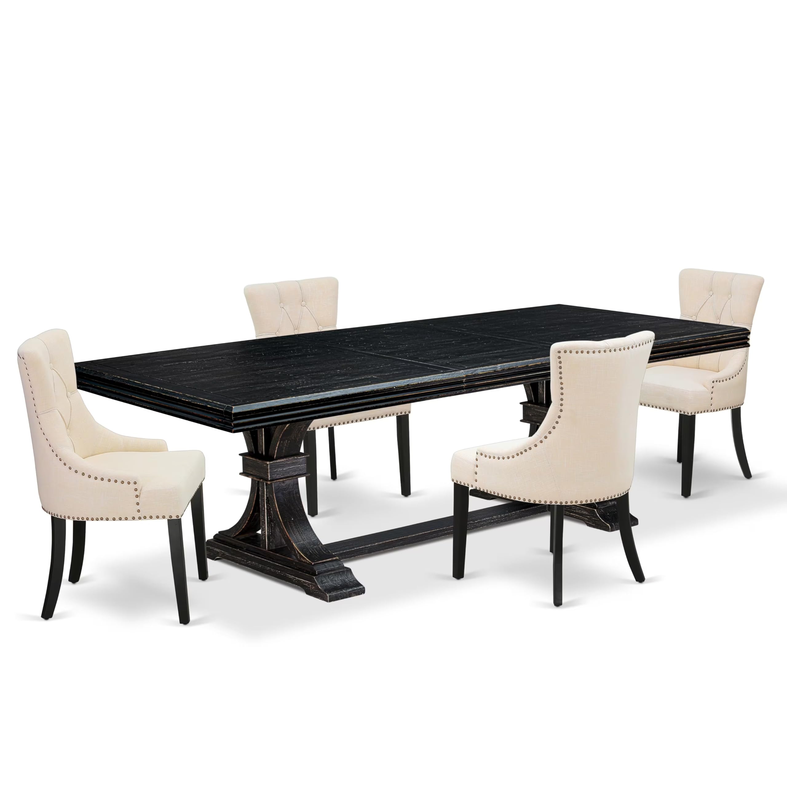 5 piece dining set a kitchen table and 4 kitchen chairs & black legs