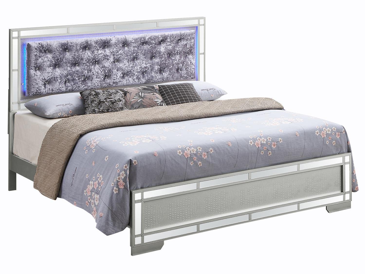 Madison Silver Champagne Full Panel Beds