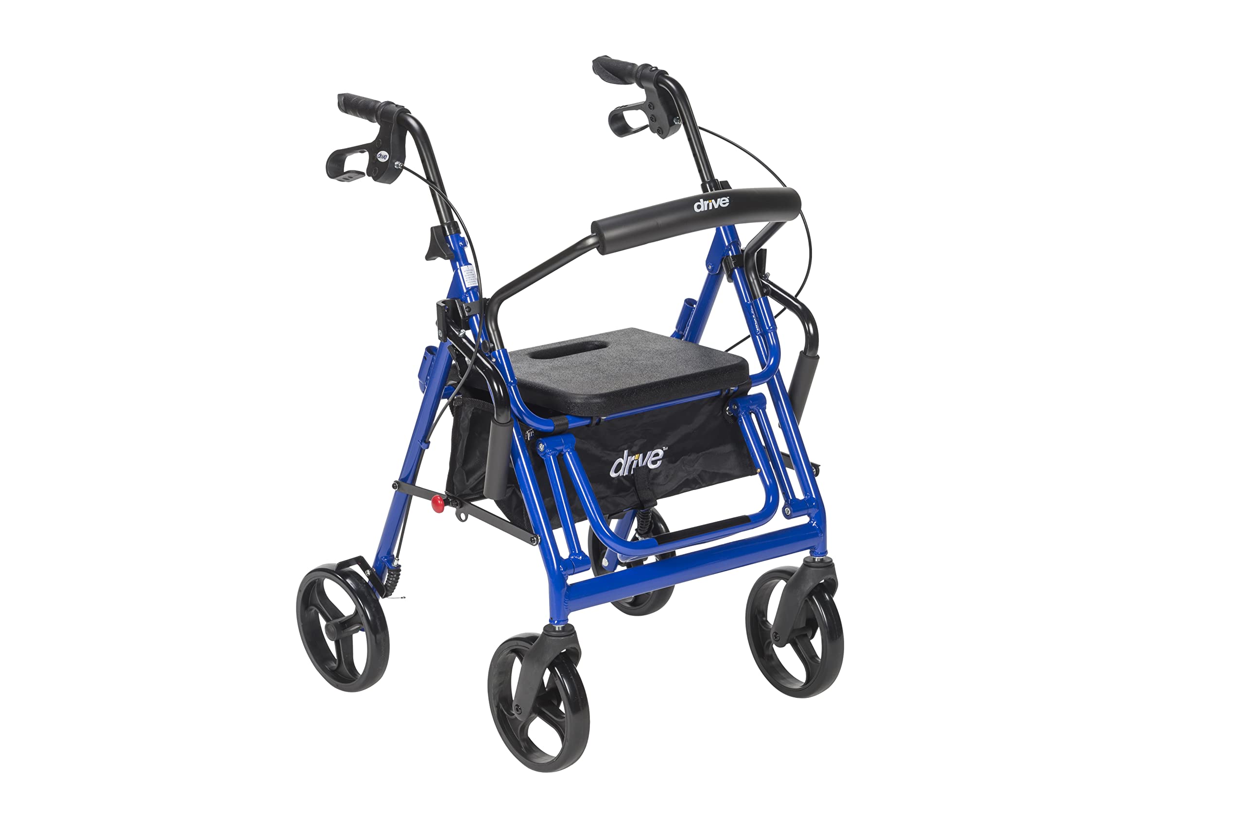 Drive Medical Duet Transport Wheelchair Rollator Walker, Blue
