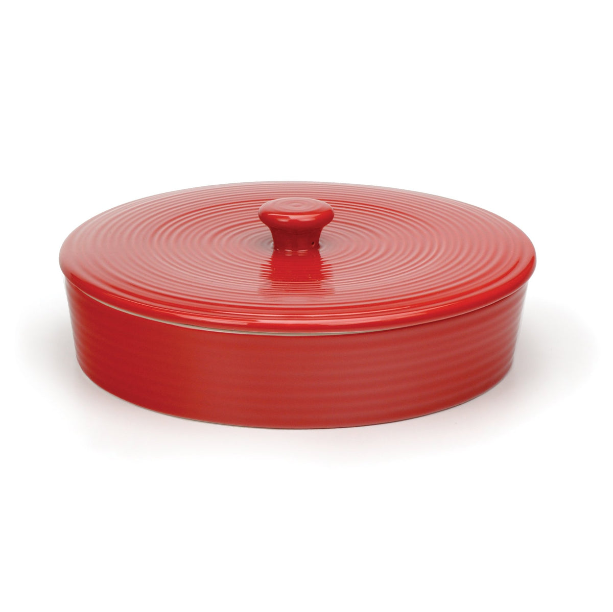 Rsvp International Stoneware Tortilla Warmer & Server With Lid, Dishwasher, Microwave And Oven Safe, 10 Dia X 3, Red