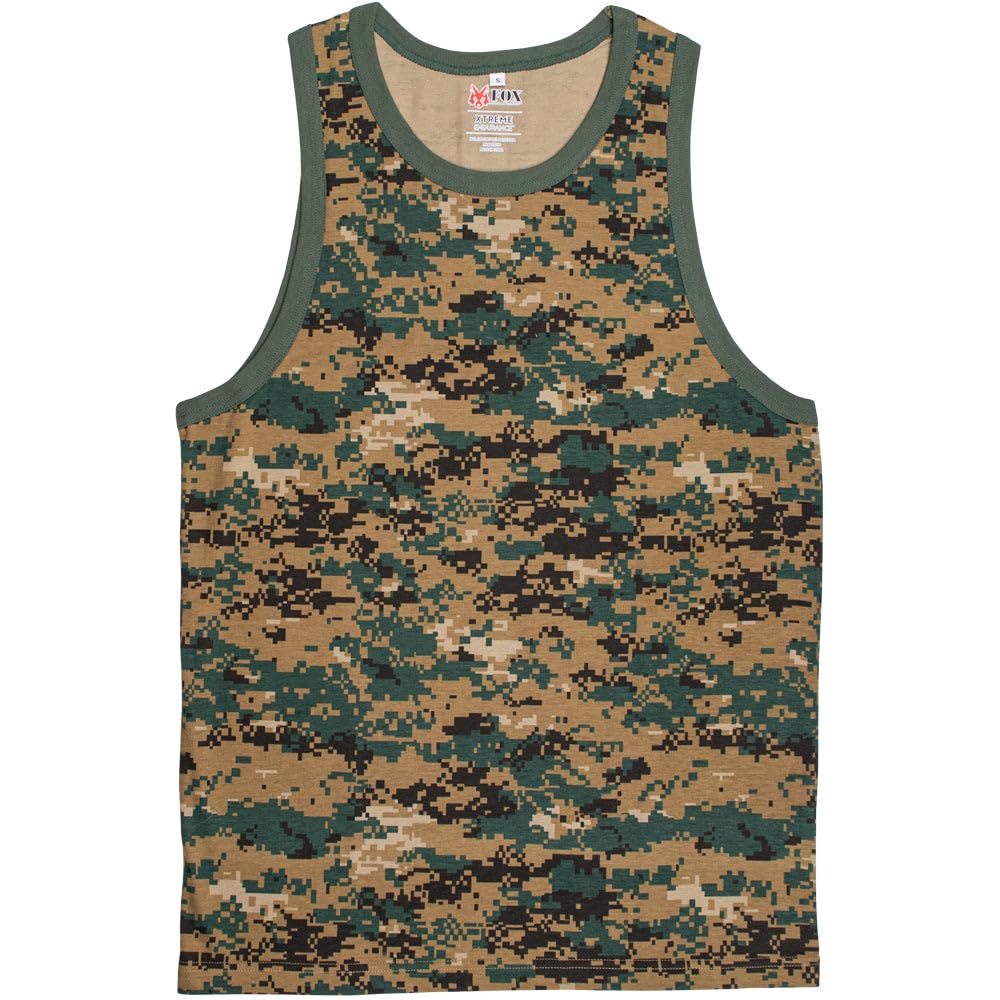 Mens Tank Top Digital Woodland Large